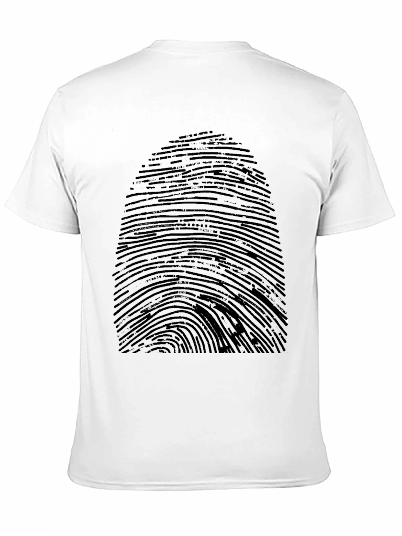 Black Unique Fingerprint Graphic Print Black T-Shirt view 11