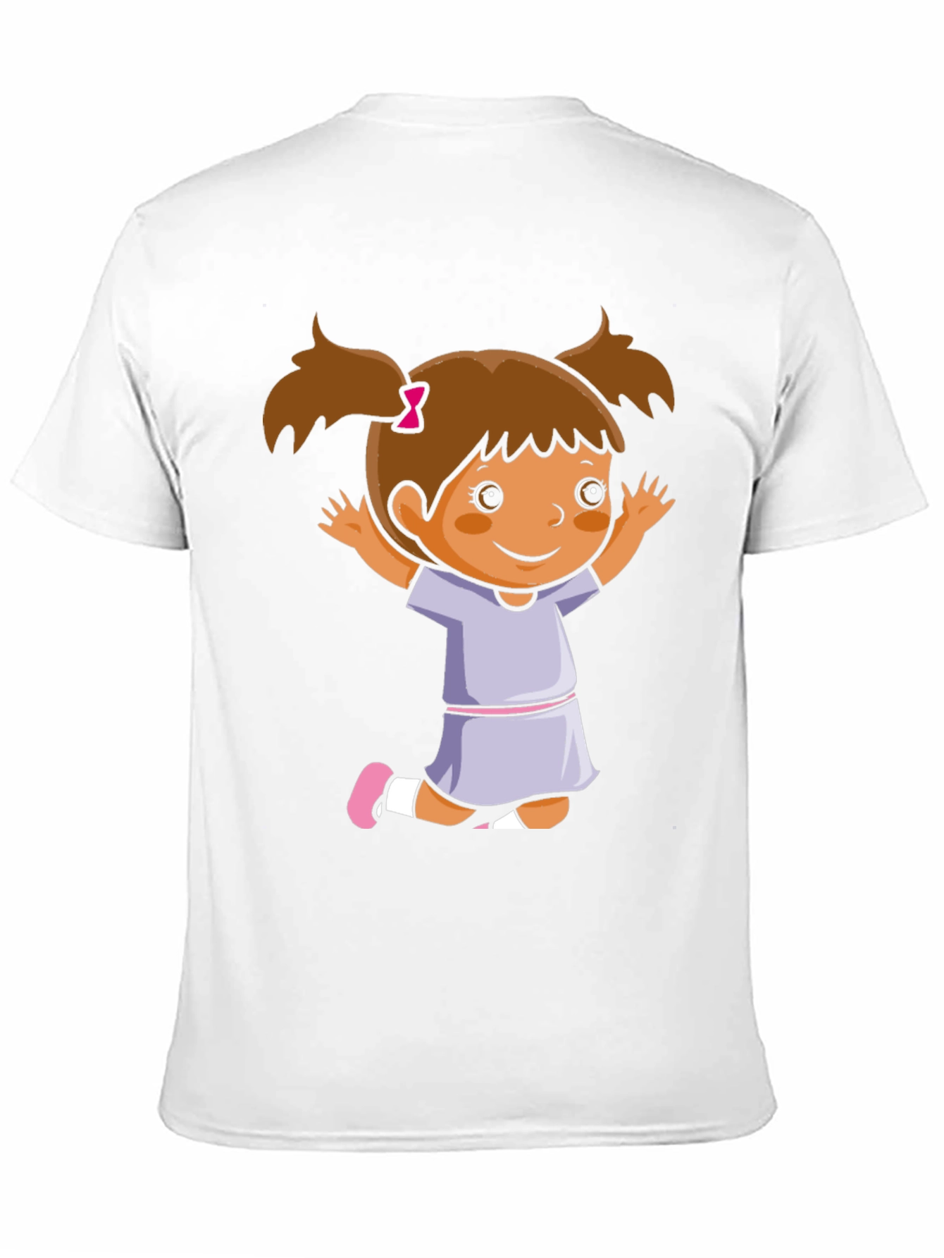 Black Cute Girl Cartoon Black T-Shirt view 11