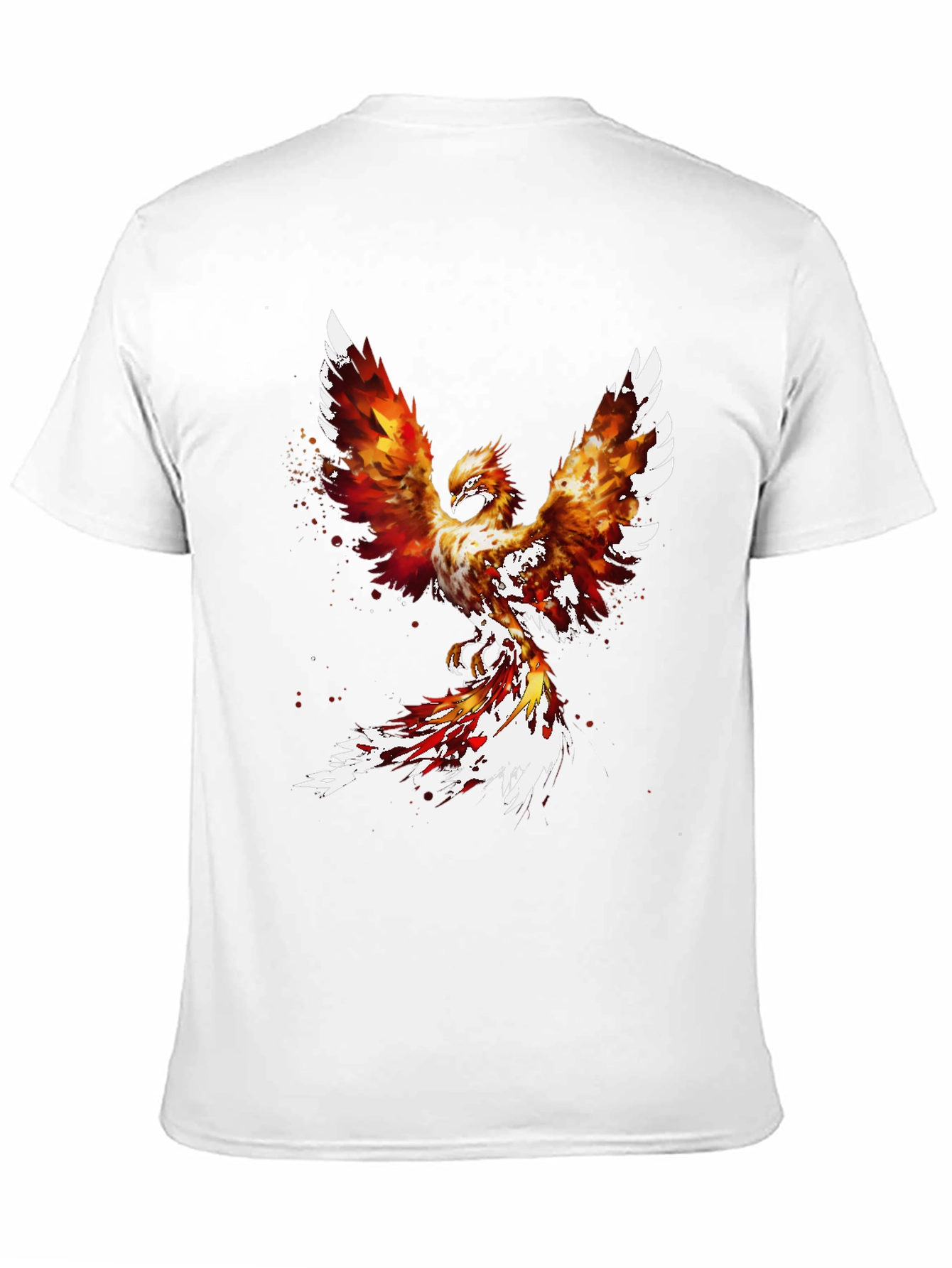 Black Fiery Phoenix Graphic Tee - Black Cotton Blend view 11