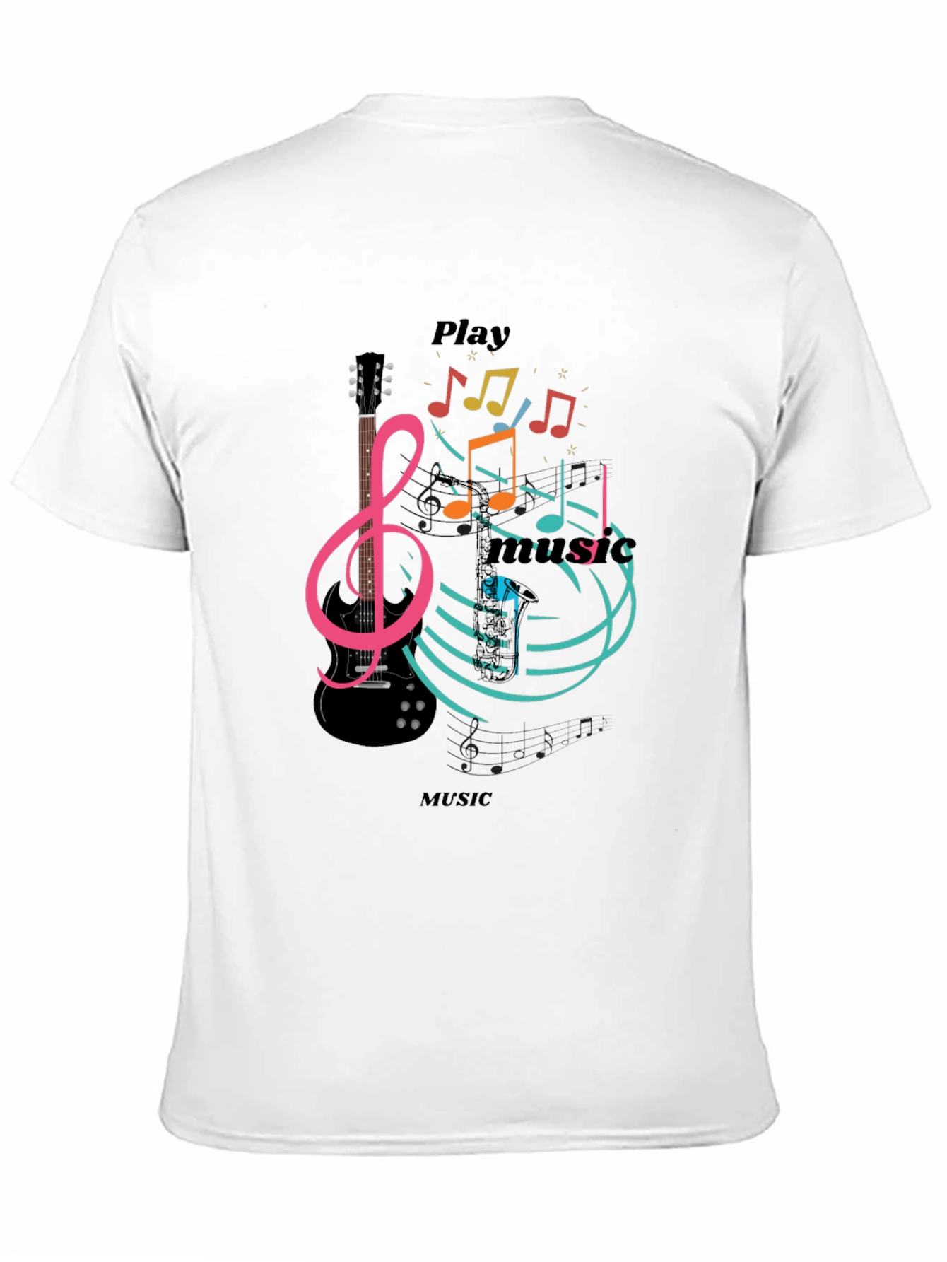 Black Play Music Graphic T-Shirt - Stylish Black Tee view 11