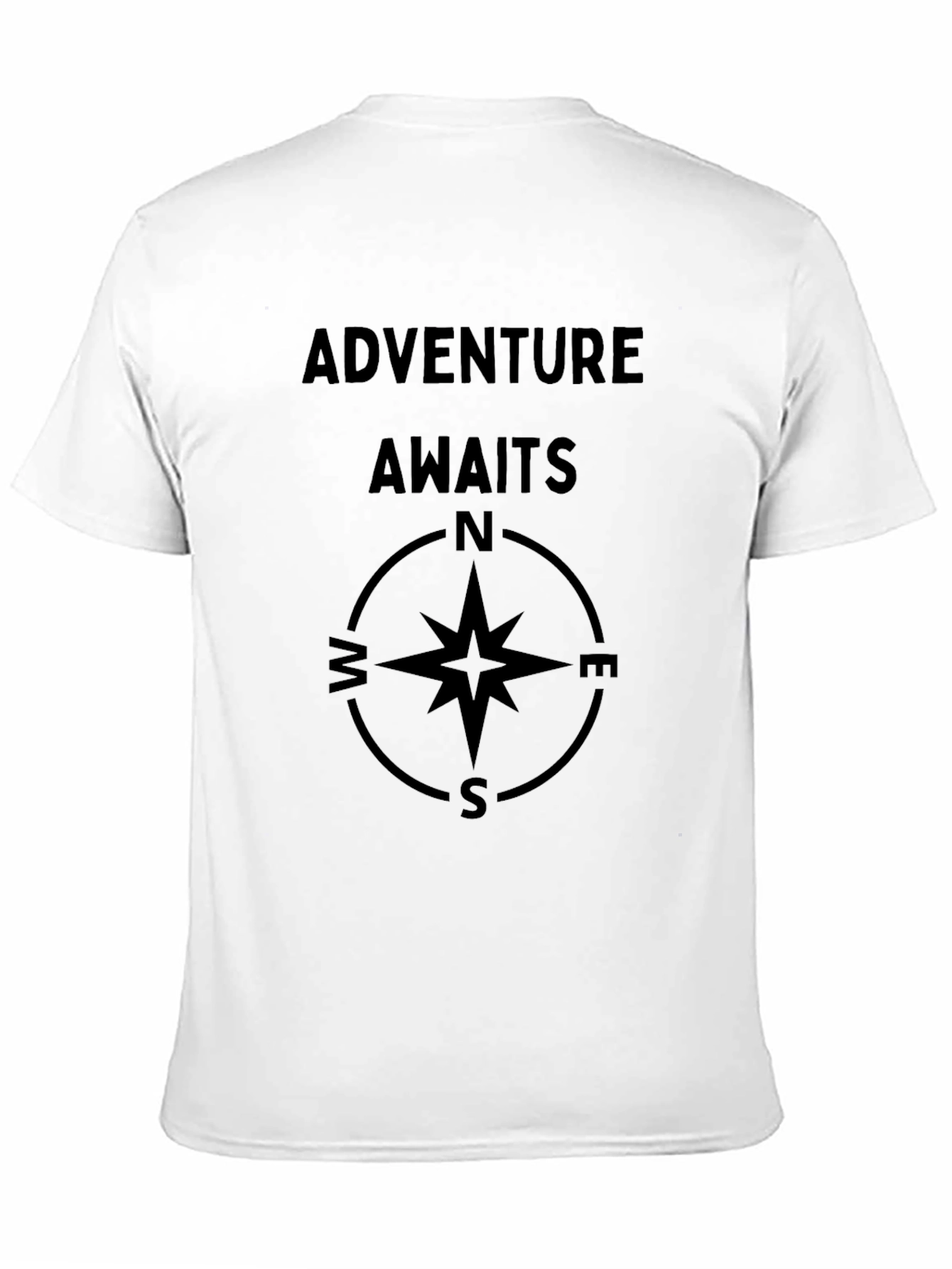 Black Adventure Awaits Compass Graphic T-Shirt - Black view 11