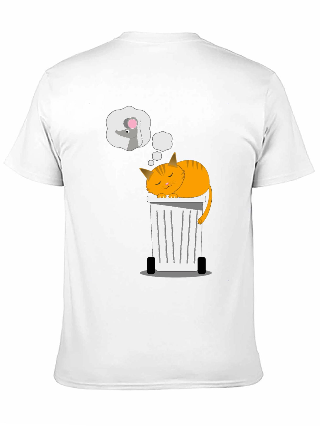 Black Cat Sleeping on Trash Can T-Shirt view 11