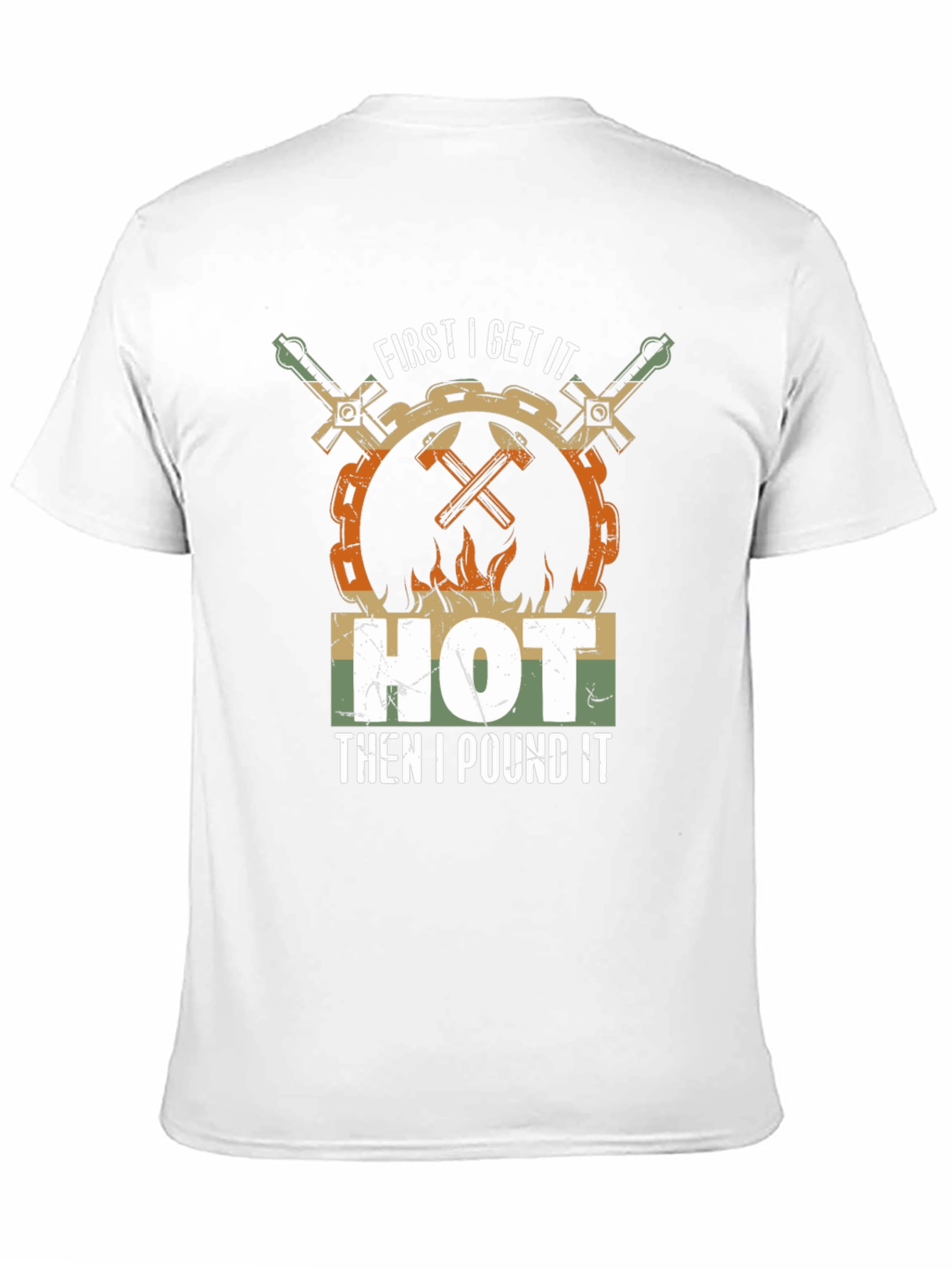 Black Blacksmith Humor T-Shirt: Get It Hot, Then I Pound It! view 11