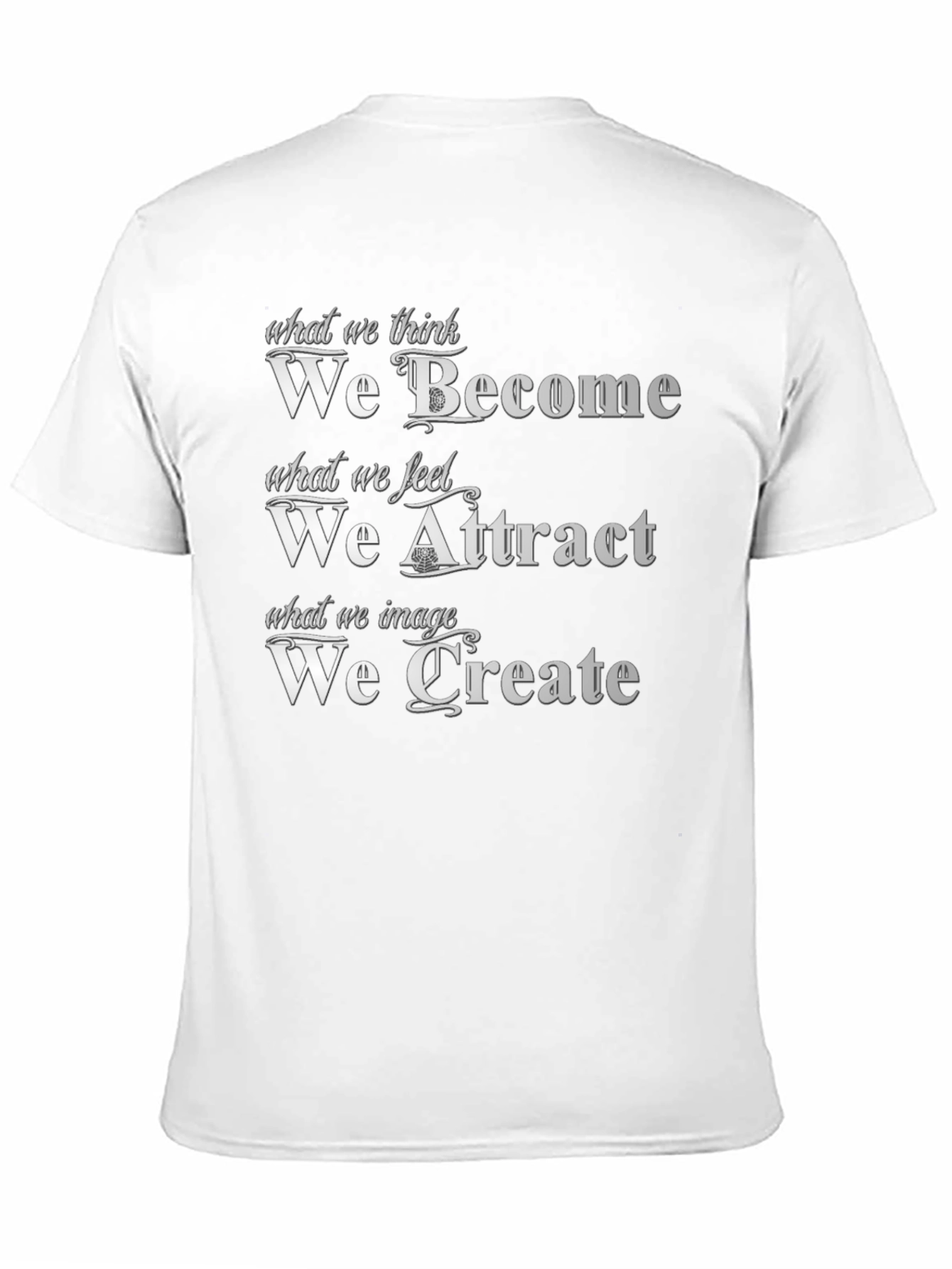 Black Motivational Quote T-Shirt: Become Attract Create view 11