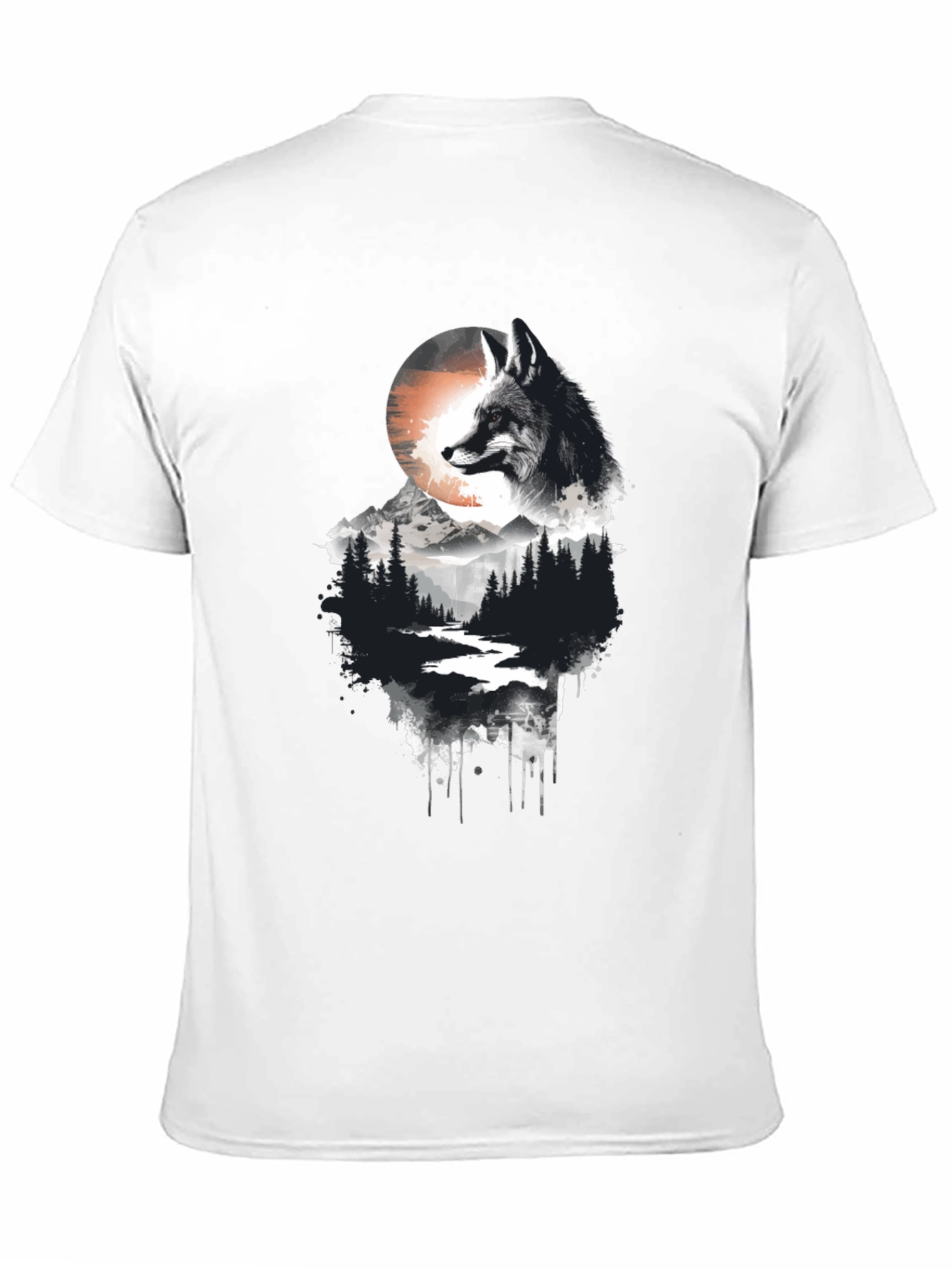 Black Fox Landscape Graphic Tee - Nature Inspired Style view 11