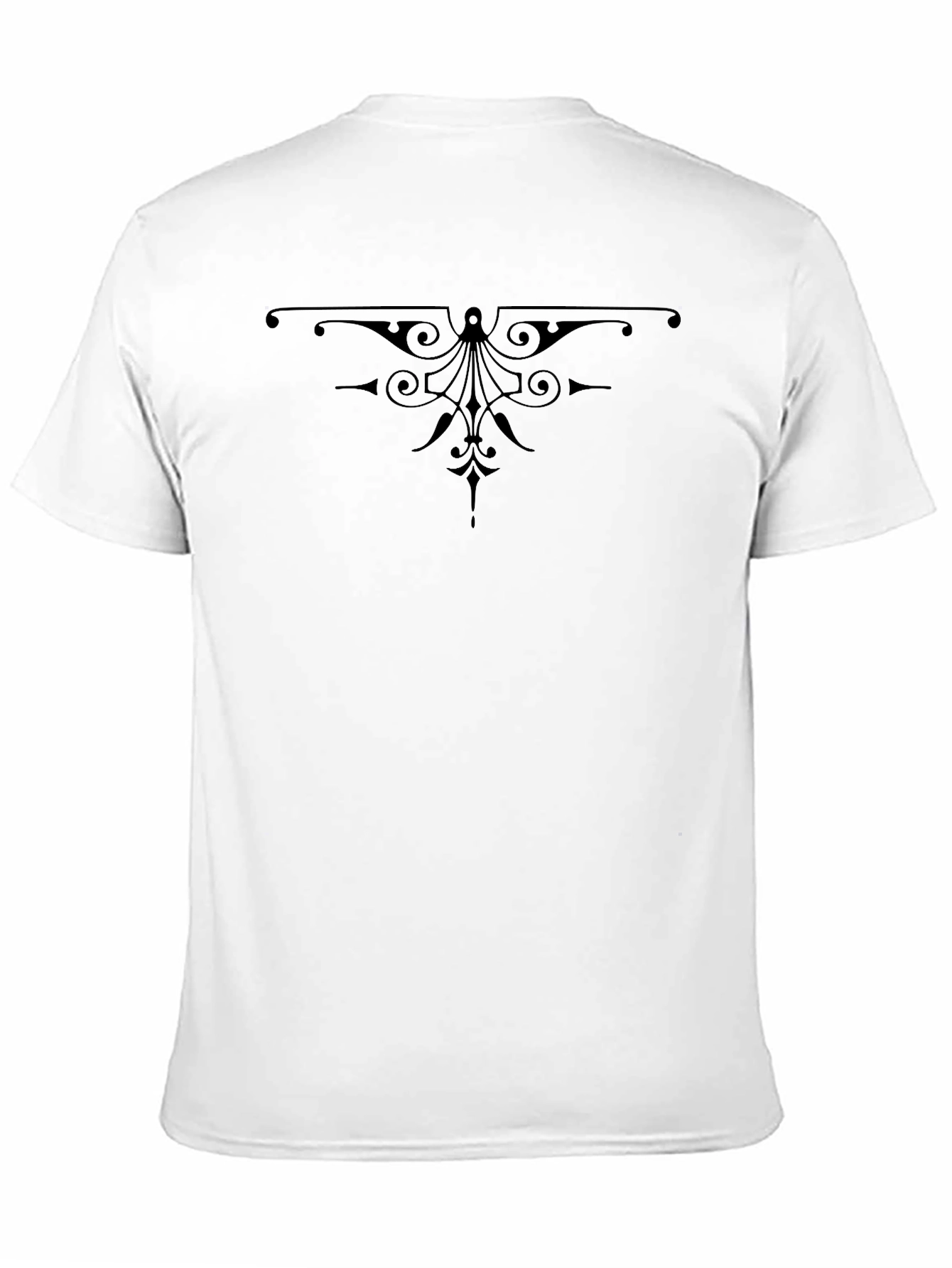 Stylish Black T-Shirt with Ornate Graphic Design - 11
