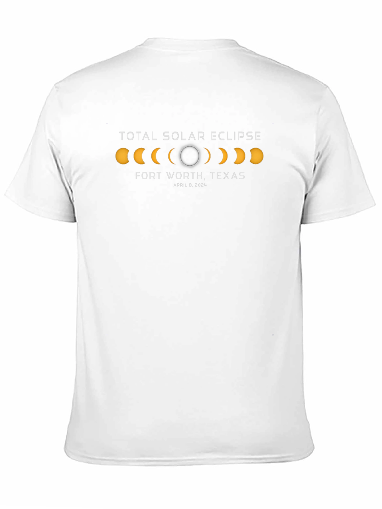 Black Total Solar Eclipse Fort Worth Texas T-Shirt view 11