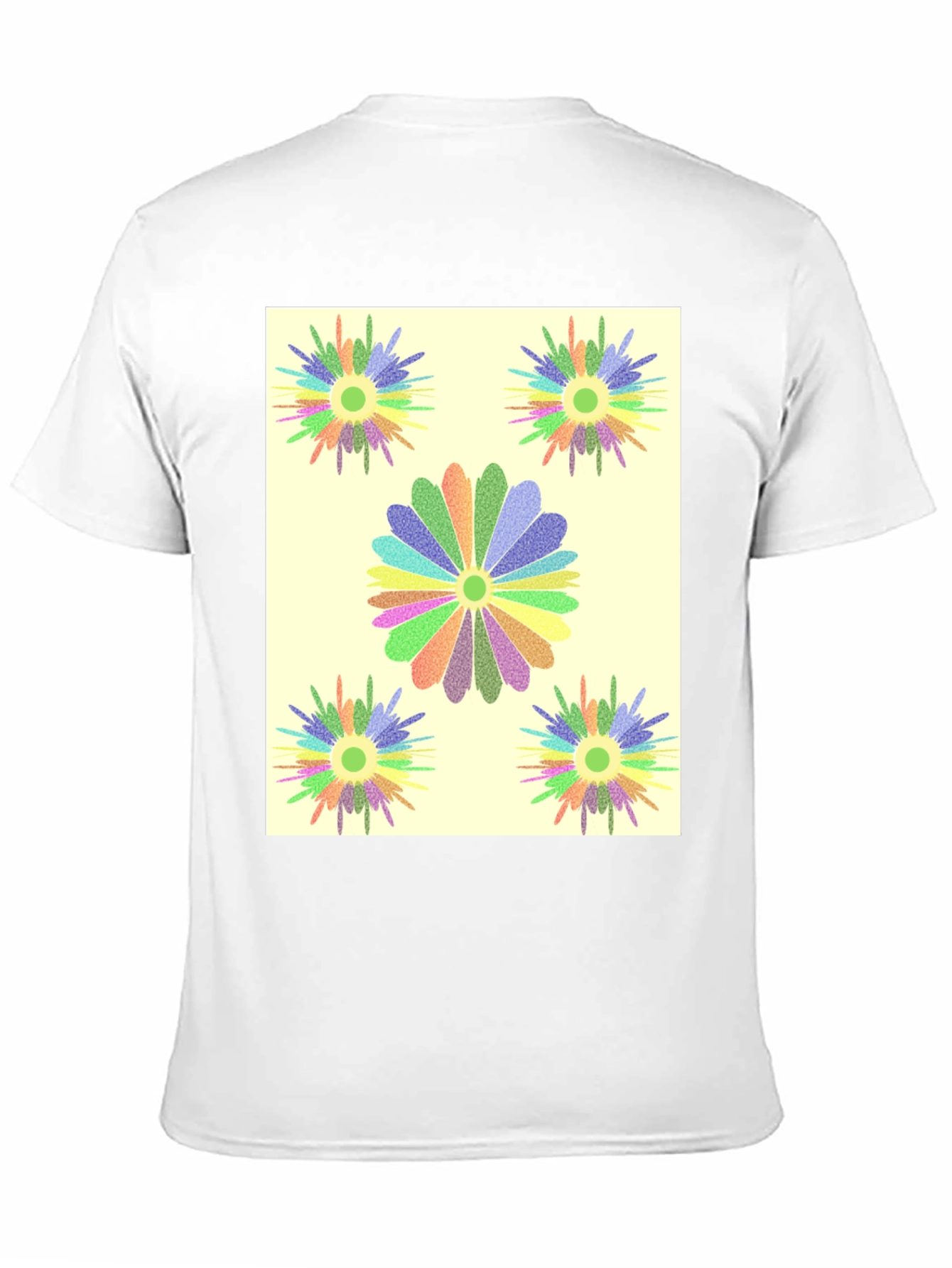 Black Floral Burst Graphic Tee - Black Cotton T-Shirt view 11