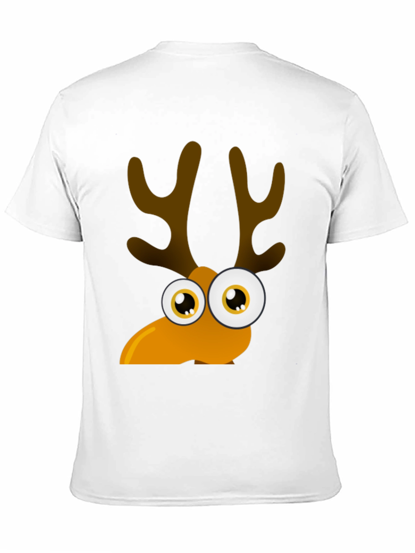 Black Funny Cartoon Reindeer Graphic Tee view 11