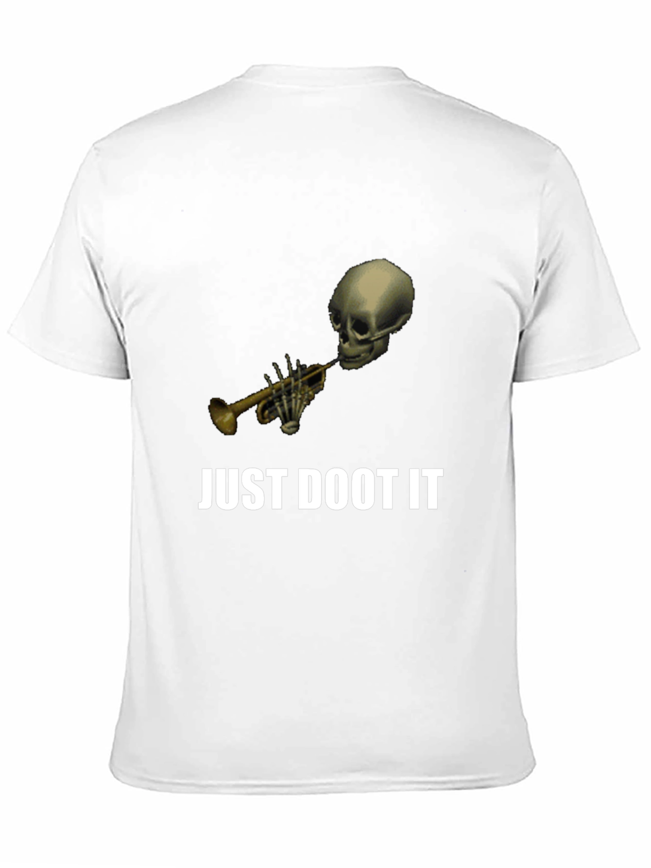 Black Just Doot It Funny Skeleton Trumpet Graphic Tee view 11