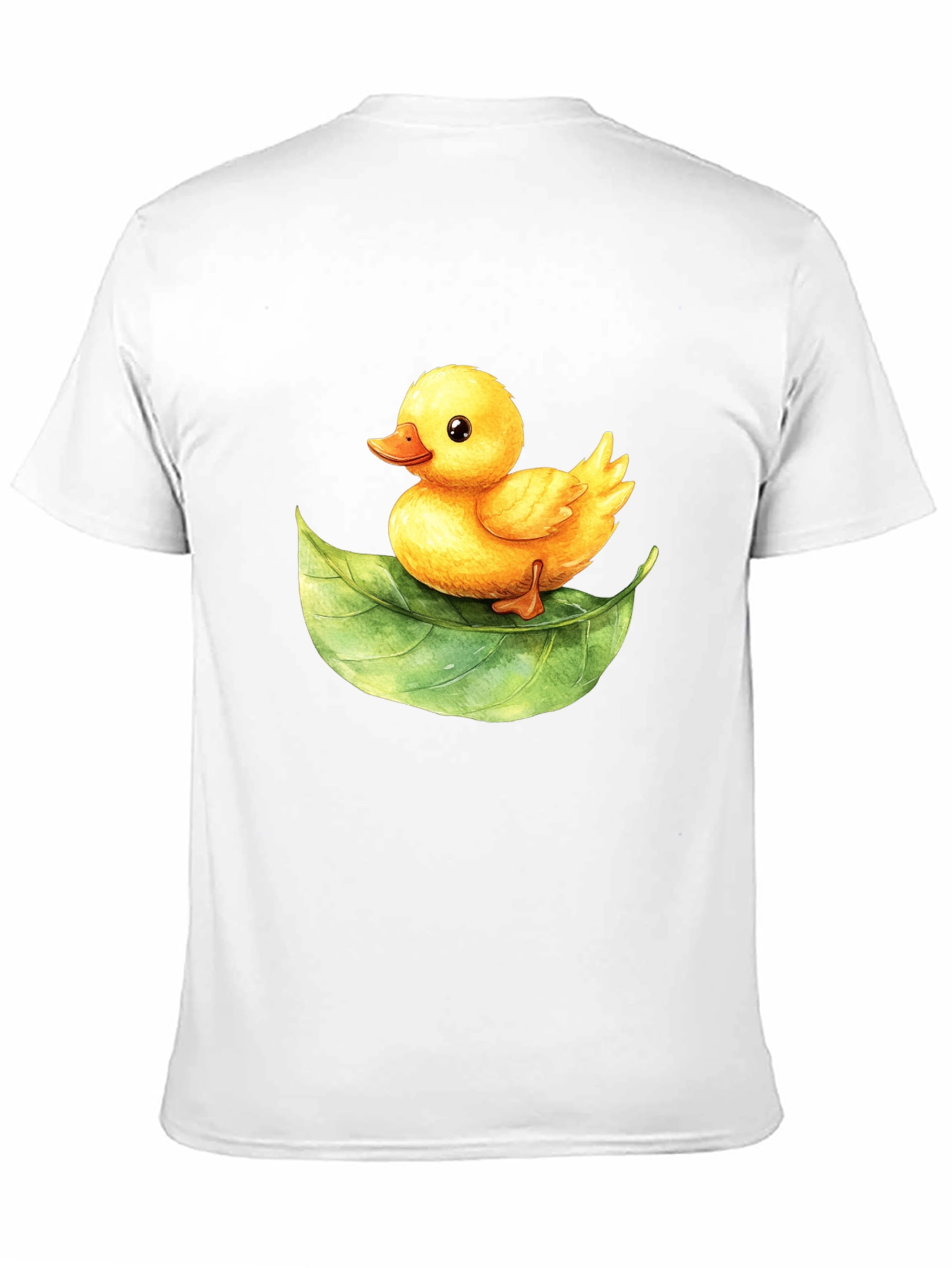 Black Cute Duckling on Leaf Graphic Tee view 11