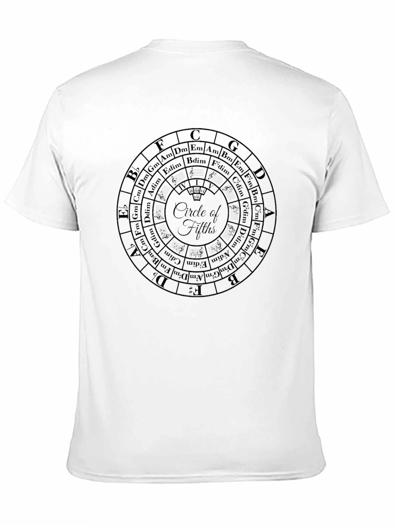 Black Circle of Fifths Music Theory T-Shirt - Musician Apparel view 11