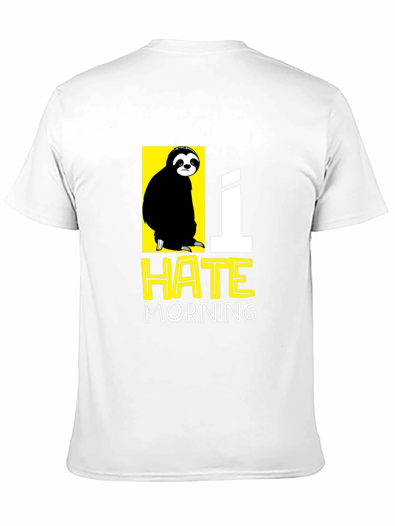 Black I Hate Morning Sloth Graphic T-Shirt view 11