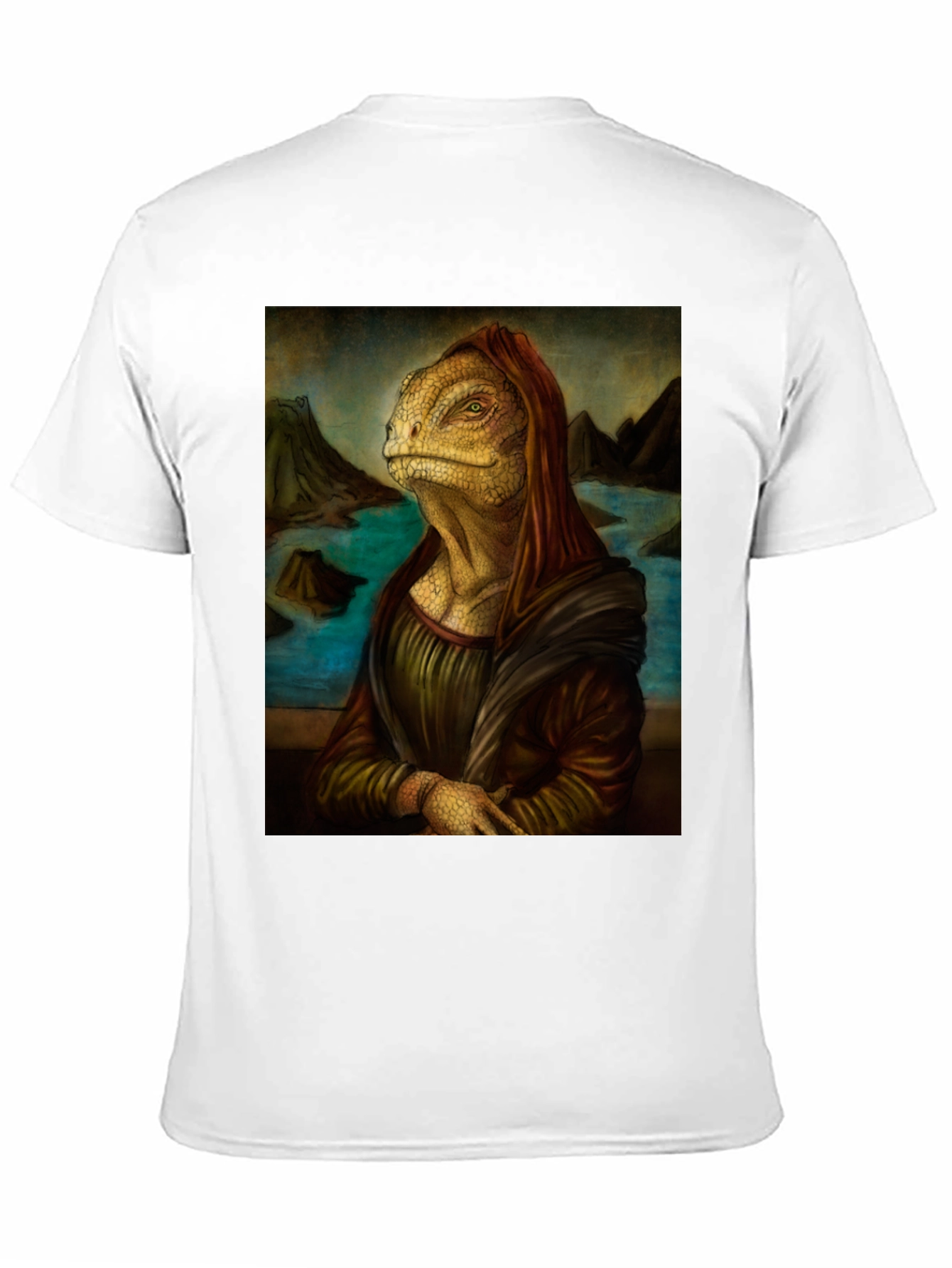 Black Lizard Mona Lisa Black T-Shirt view 11