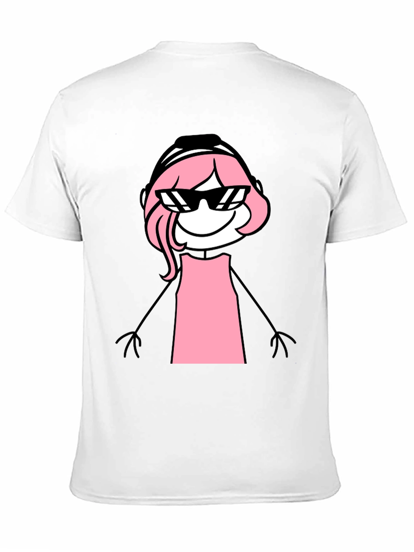 Black Cool Pink Stick Figure Tee view 11