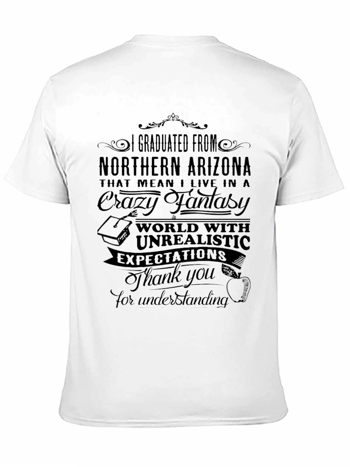 Black Northern Arizona Graduate T-Shirt - Crazy Fantasy World Tee view 11