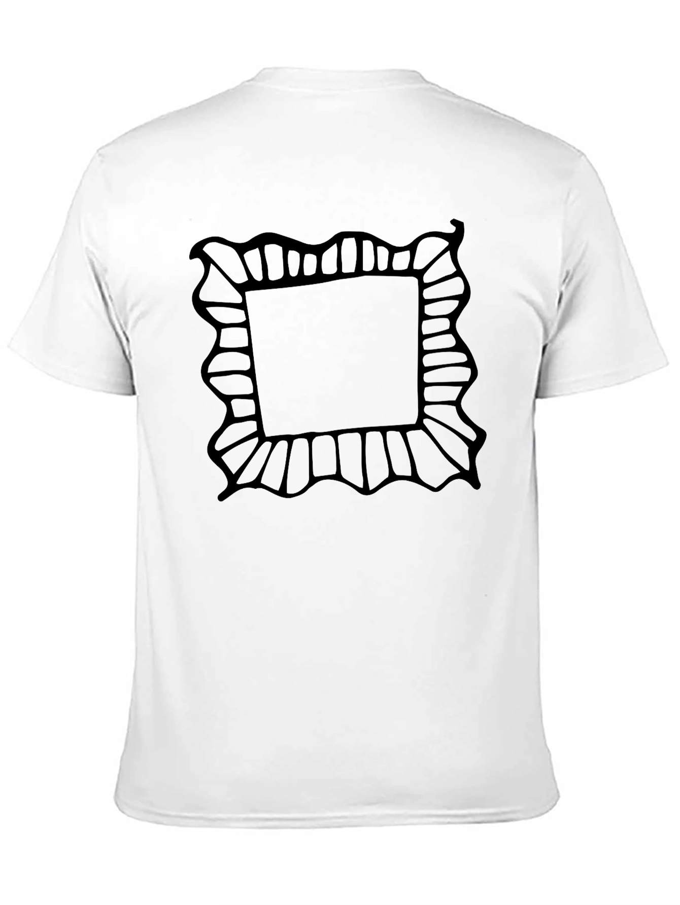 Black Black T-Shirt with Abstract Frame Design view 11