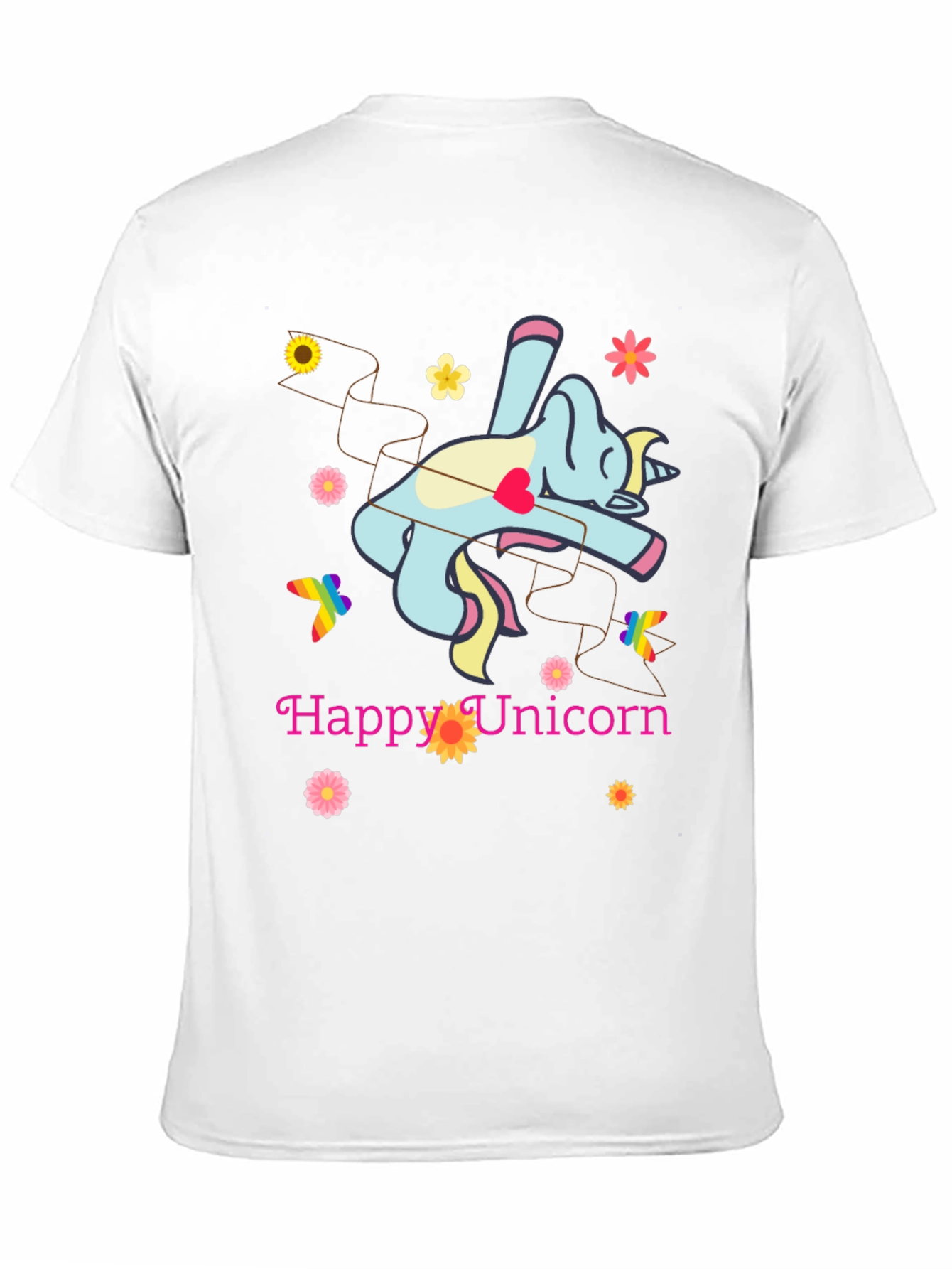Black Happy Unicorn Graphic T-Shirt - Fun & Stylish! view 11