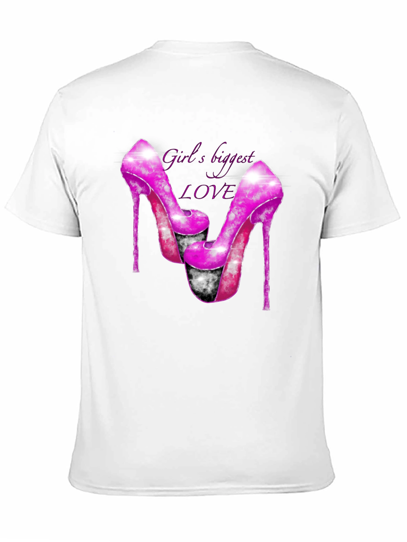 Black Girl's Biggest Love Heels Graphic T-Shirt view 11