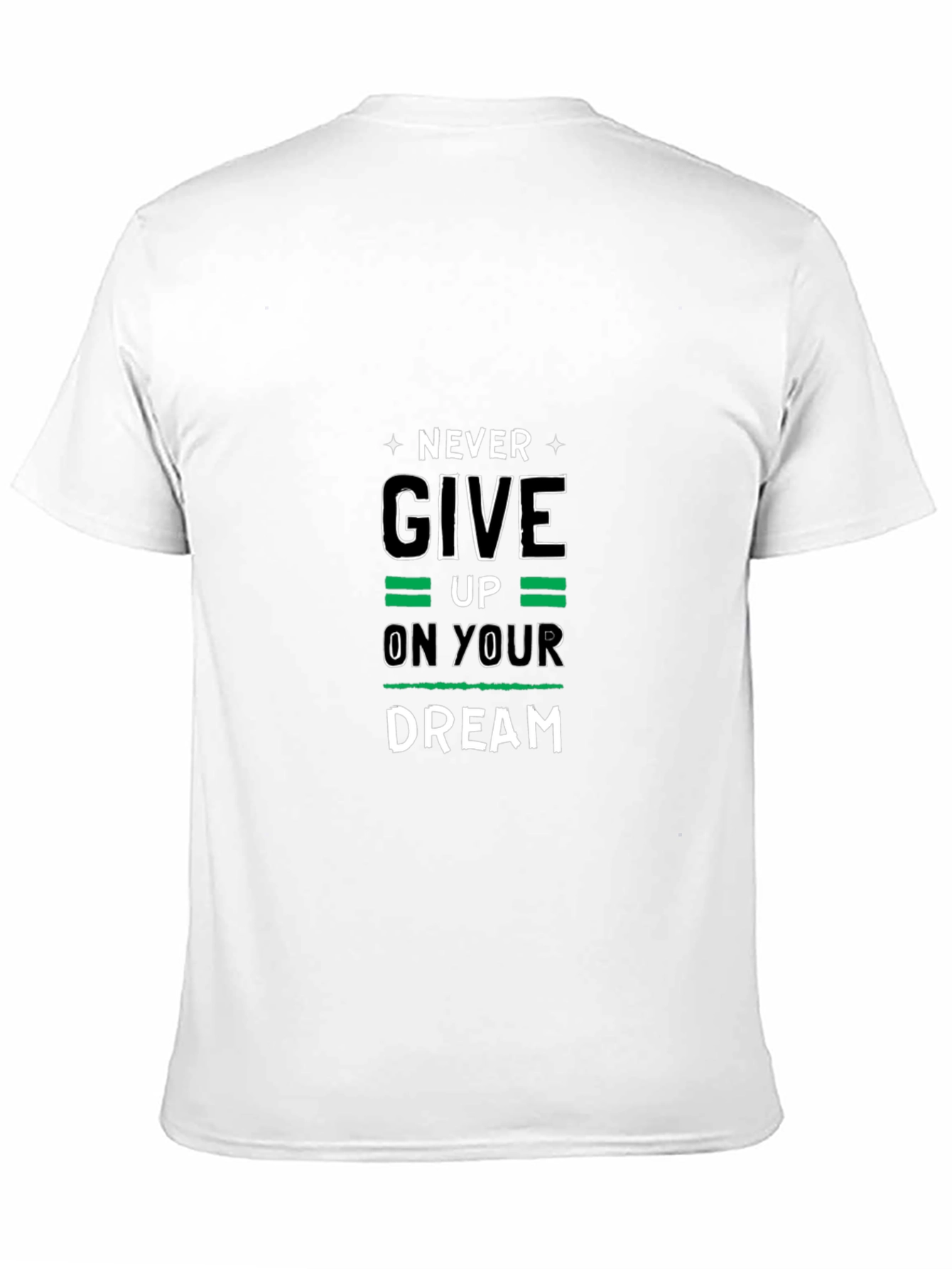 Never Give Up Black Graphic Tee - 11