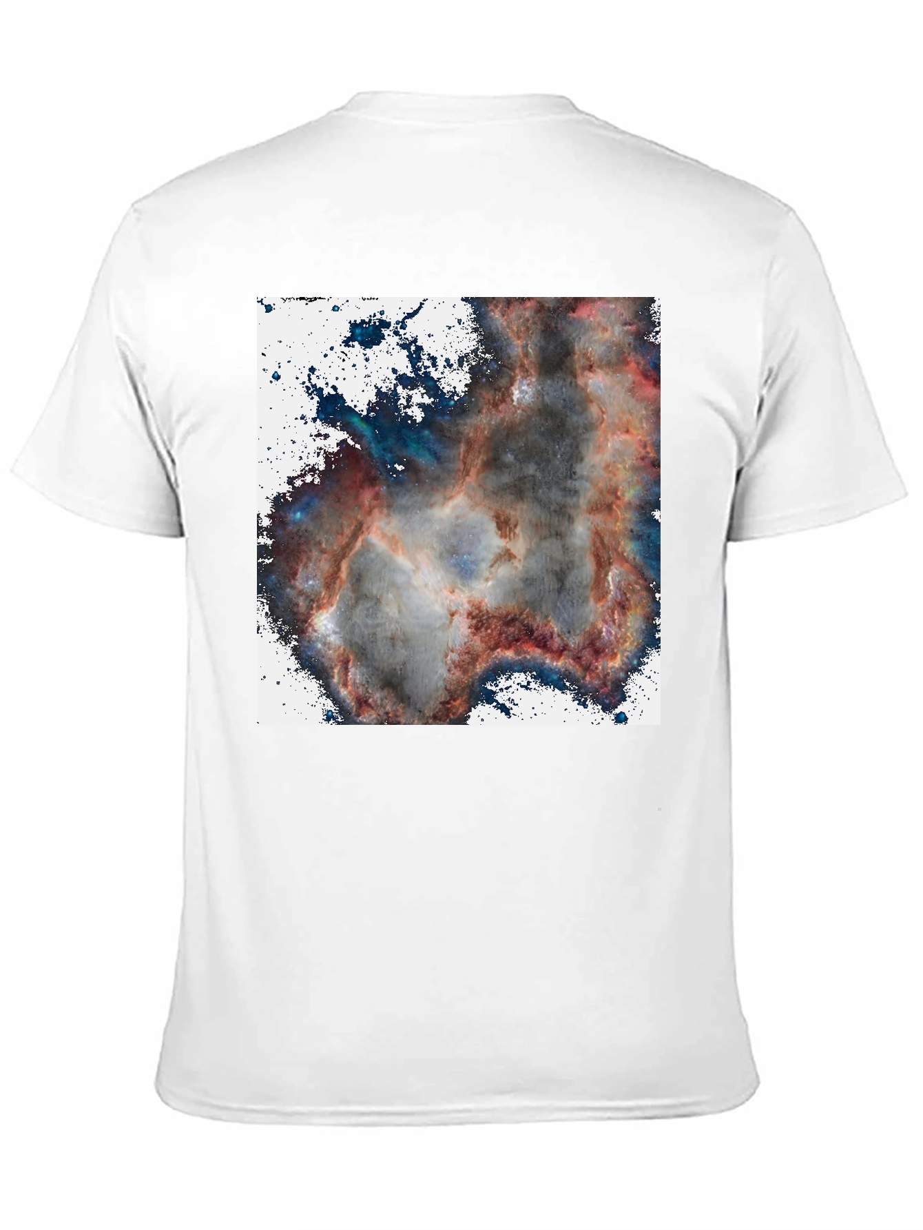 Black Nebula Print T-Shirt - Cosmic Black Tee view 11