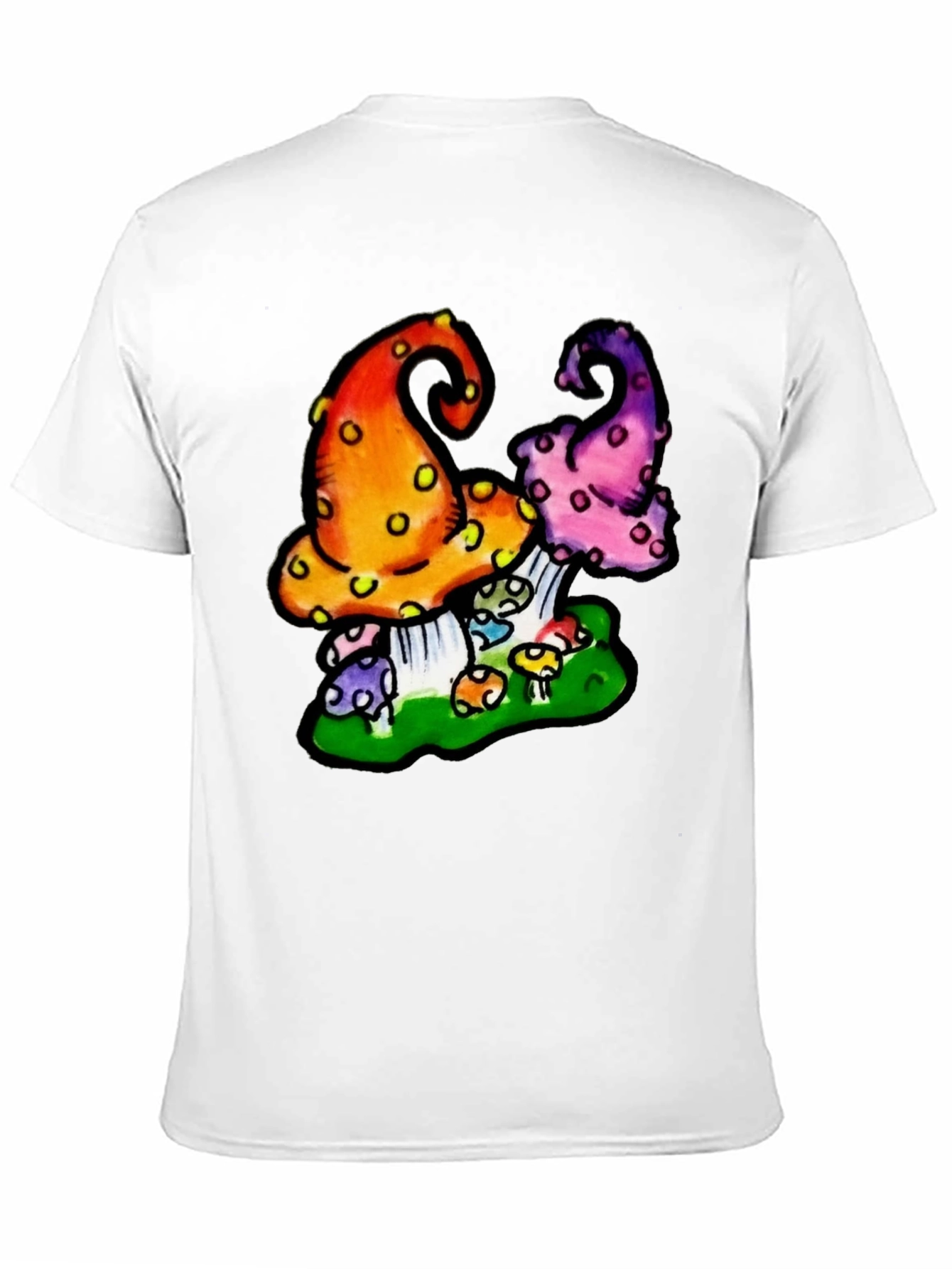 Black Funky Mushroom Graphic Tee - Black view 11