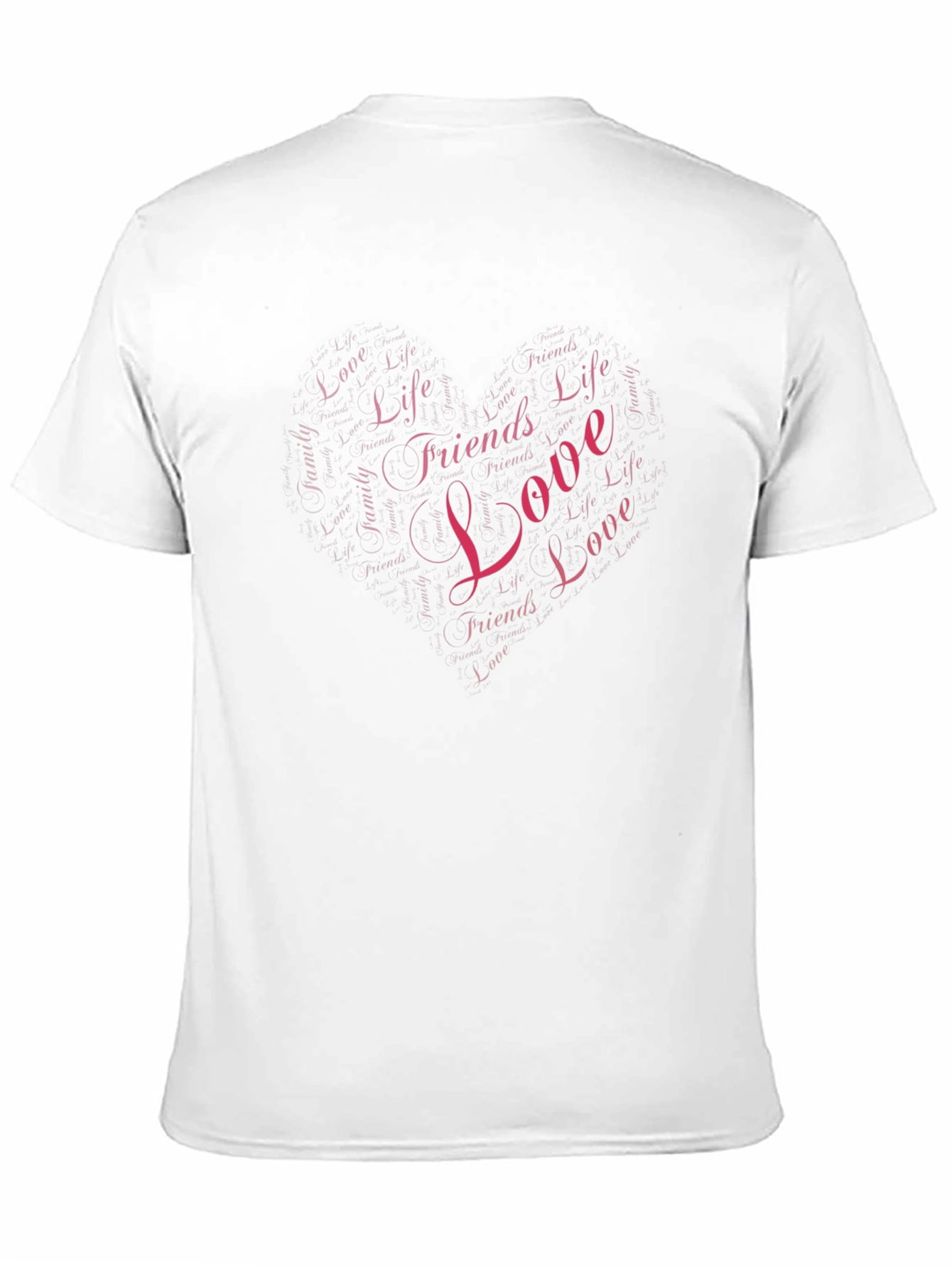 Black Love, Life, Friends Heart Graphic T-Shirt view 11