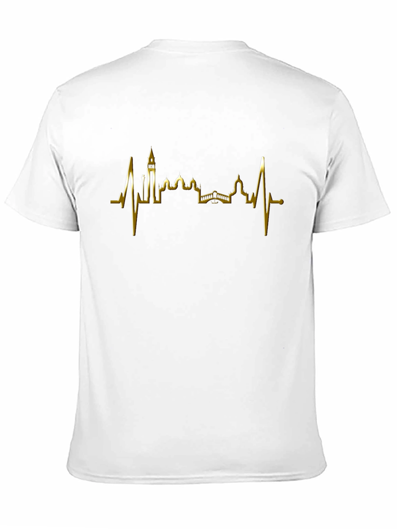 Black Venice Skyline Heartbeat Graphic Tee - Black view 11