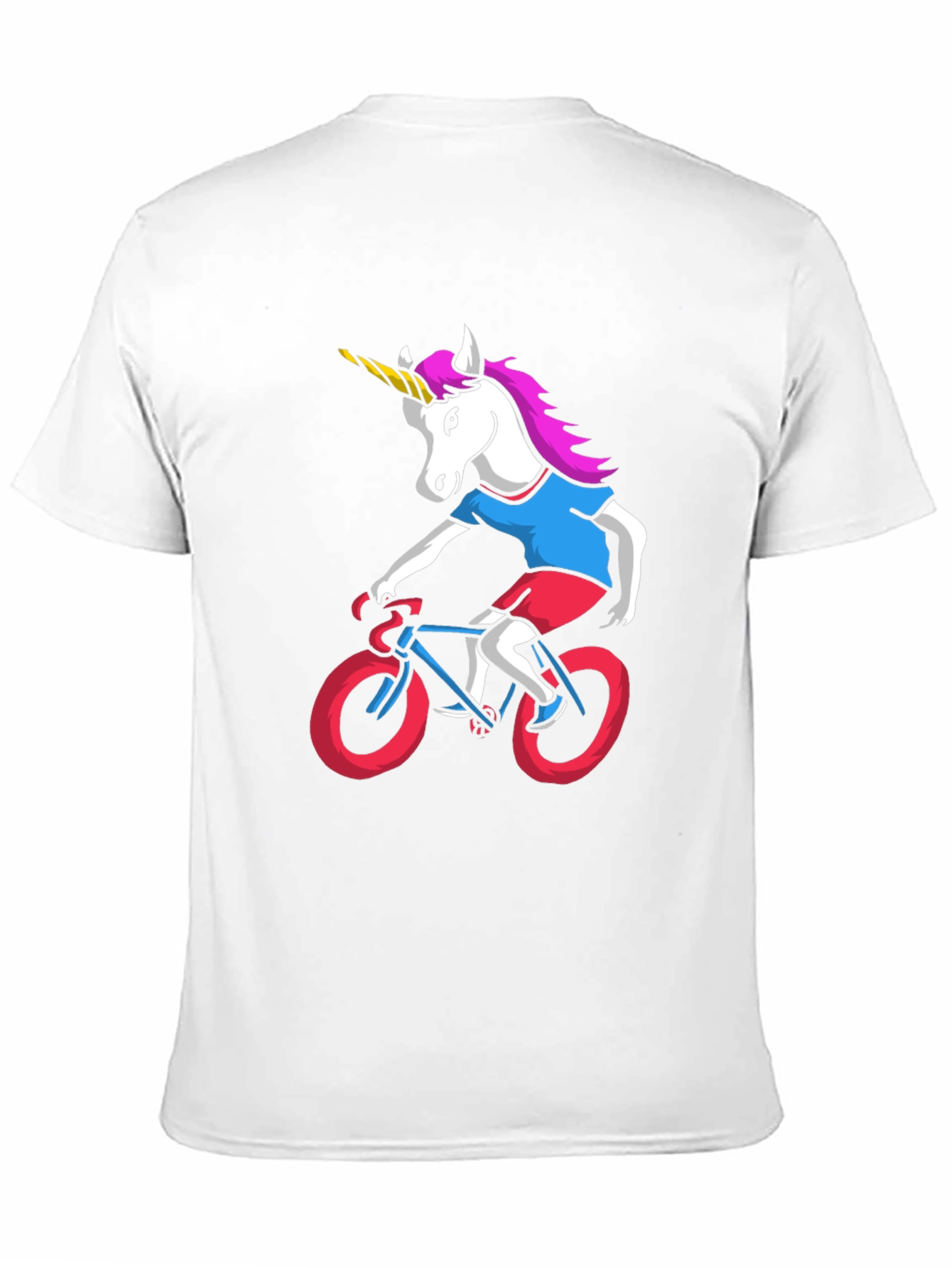 Black Unicorn Riding Bike Graphic Tee view 11