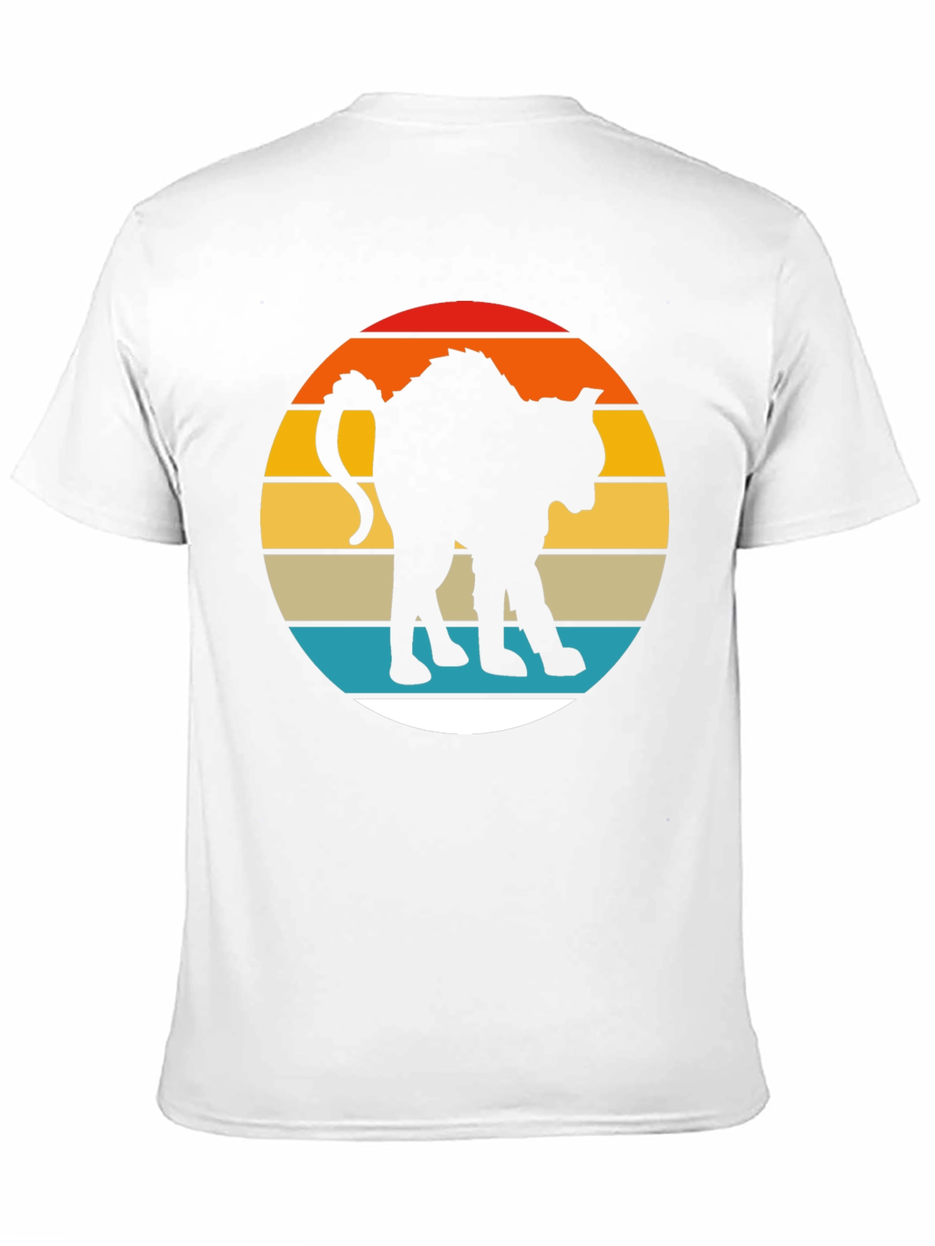 Black Retro Cat Silhouette Graphic Tee - Men's Black T-Shirt view 11