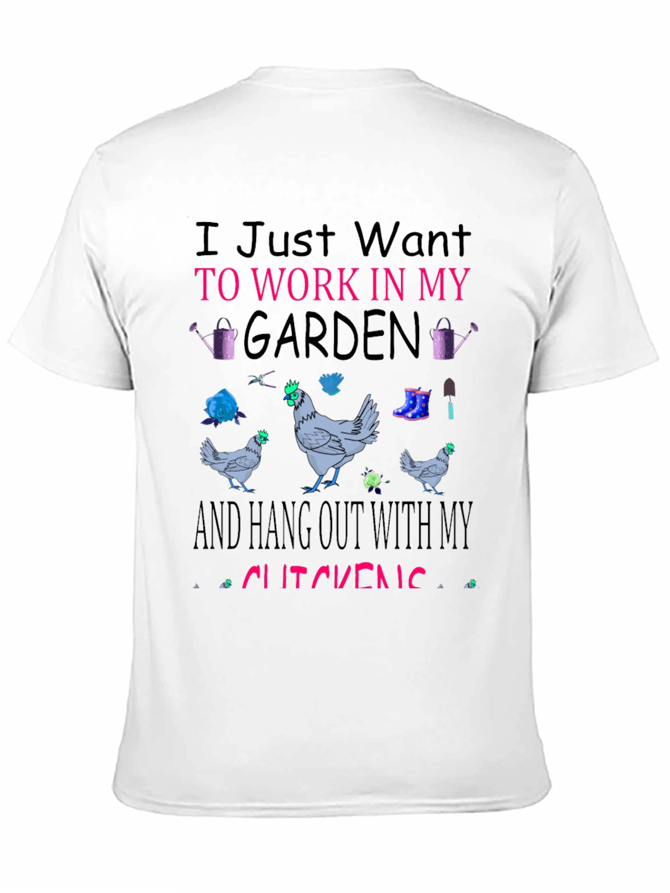 Black Garden Chickens Graphic Tee view 11