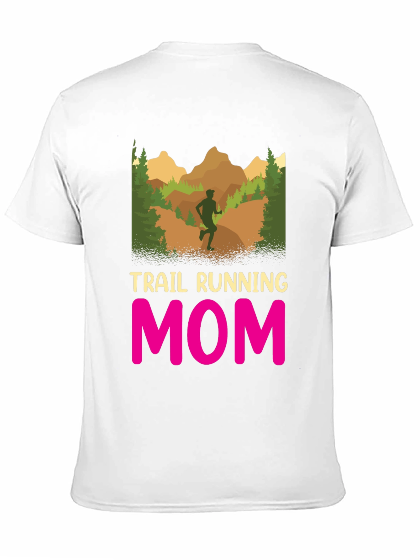 Black Trail Running Mom T-Shirt - Black Graphic Tee view 11