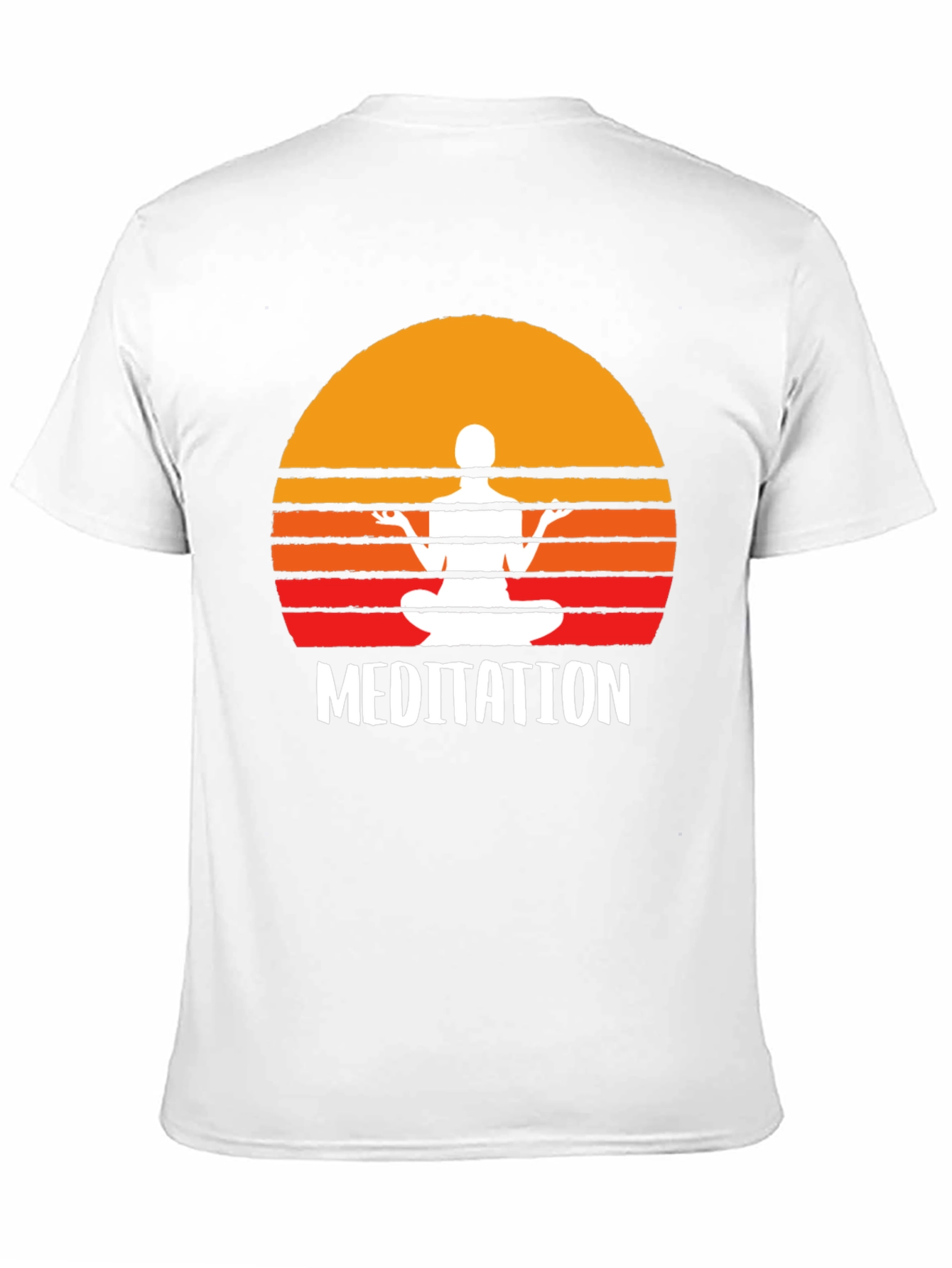 Black Meditation T-Shirt - Zen Sunset Design view 11