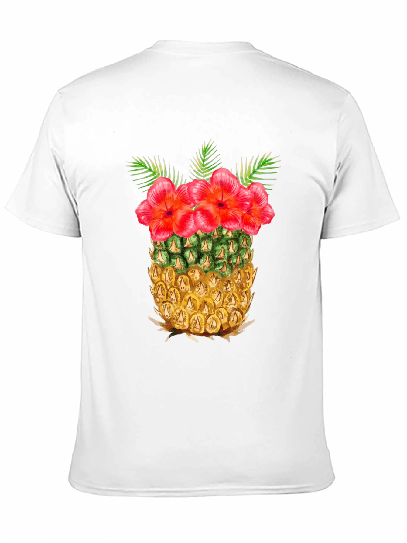 Black Tropical Pineapple Floral T-Shirt view 11