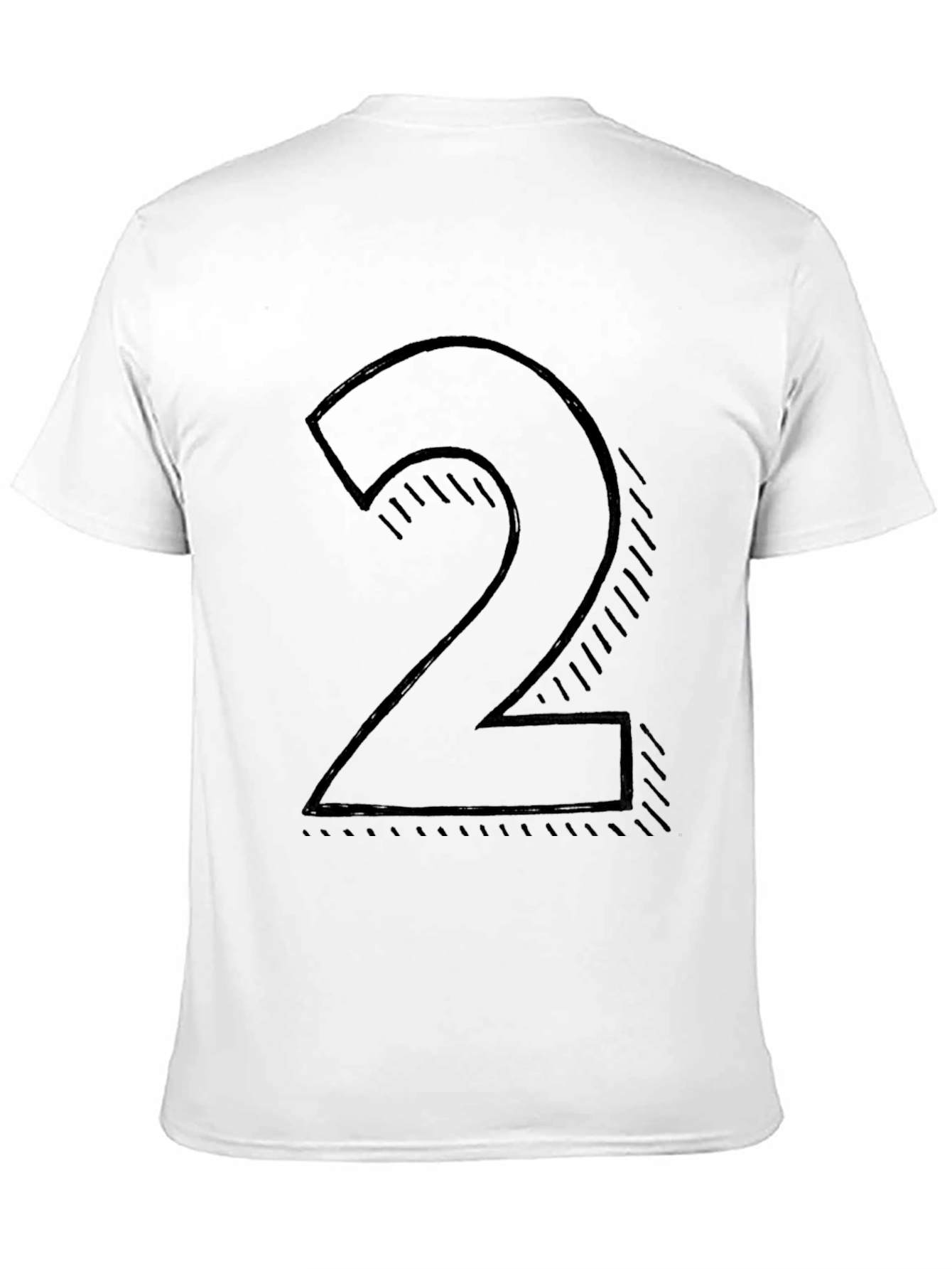Black Men's Black T-shirt with Number 2 Graphic view 11