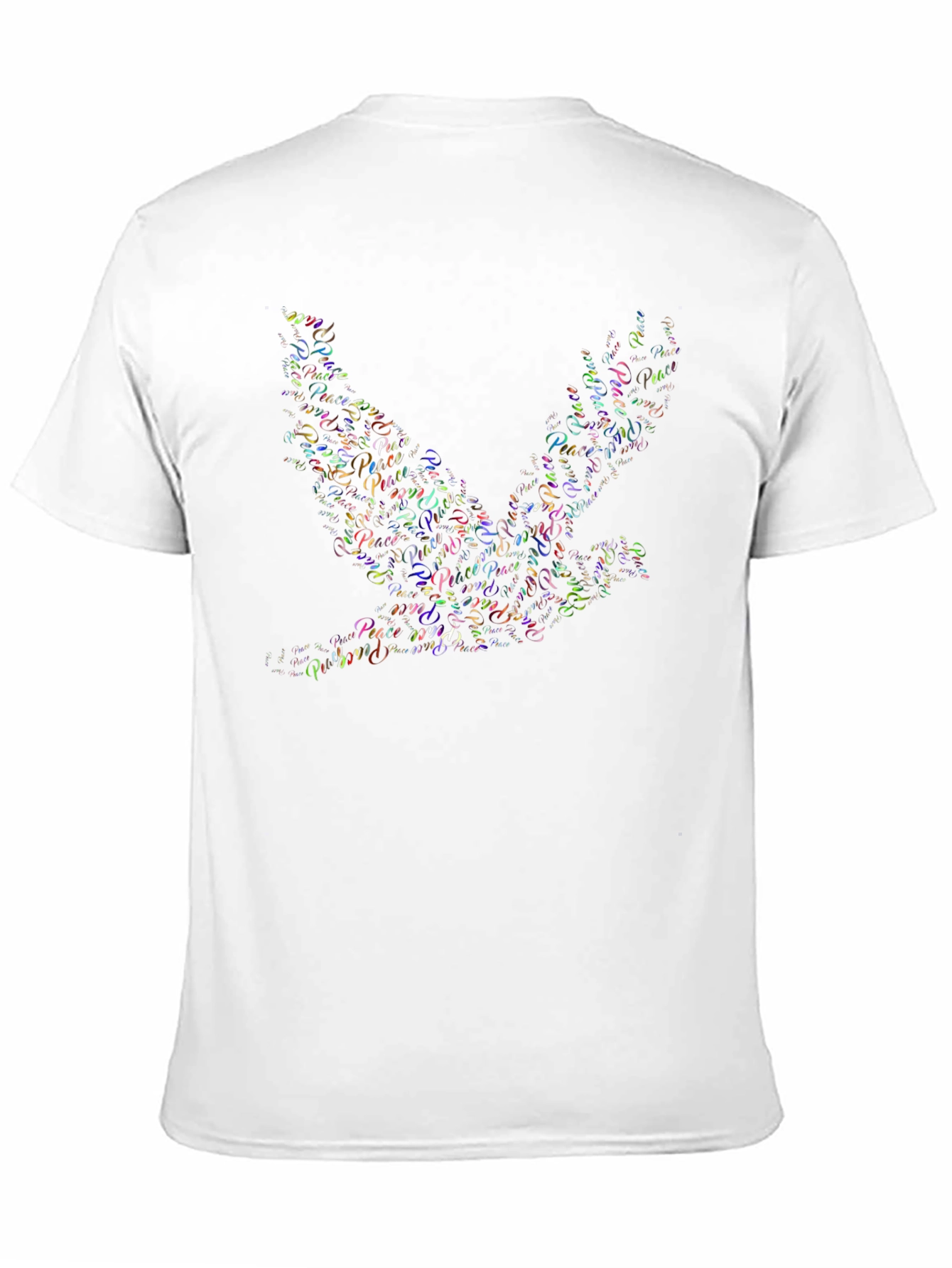 Black Peace Dove Word Art Men's Black T-Shirt view 11