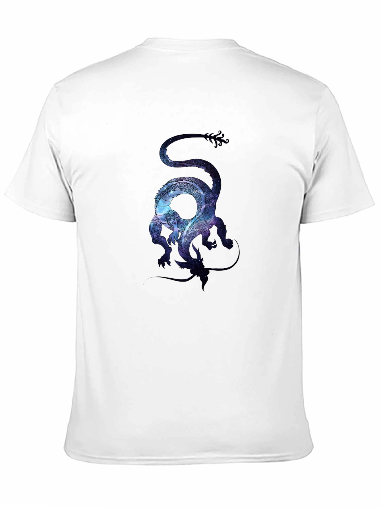 Black Galaxy Dragon Graphic Tee - Stylish Men's Black T-Shirt view 11