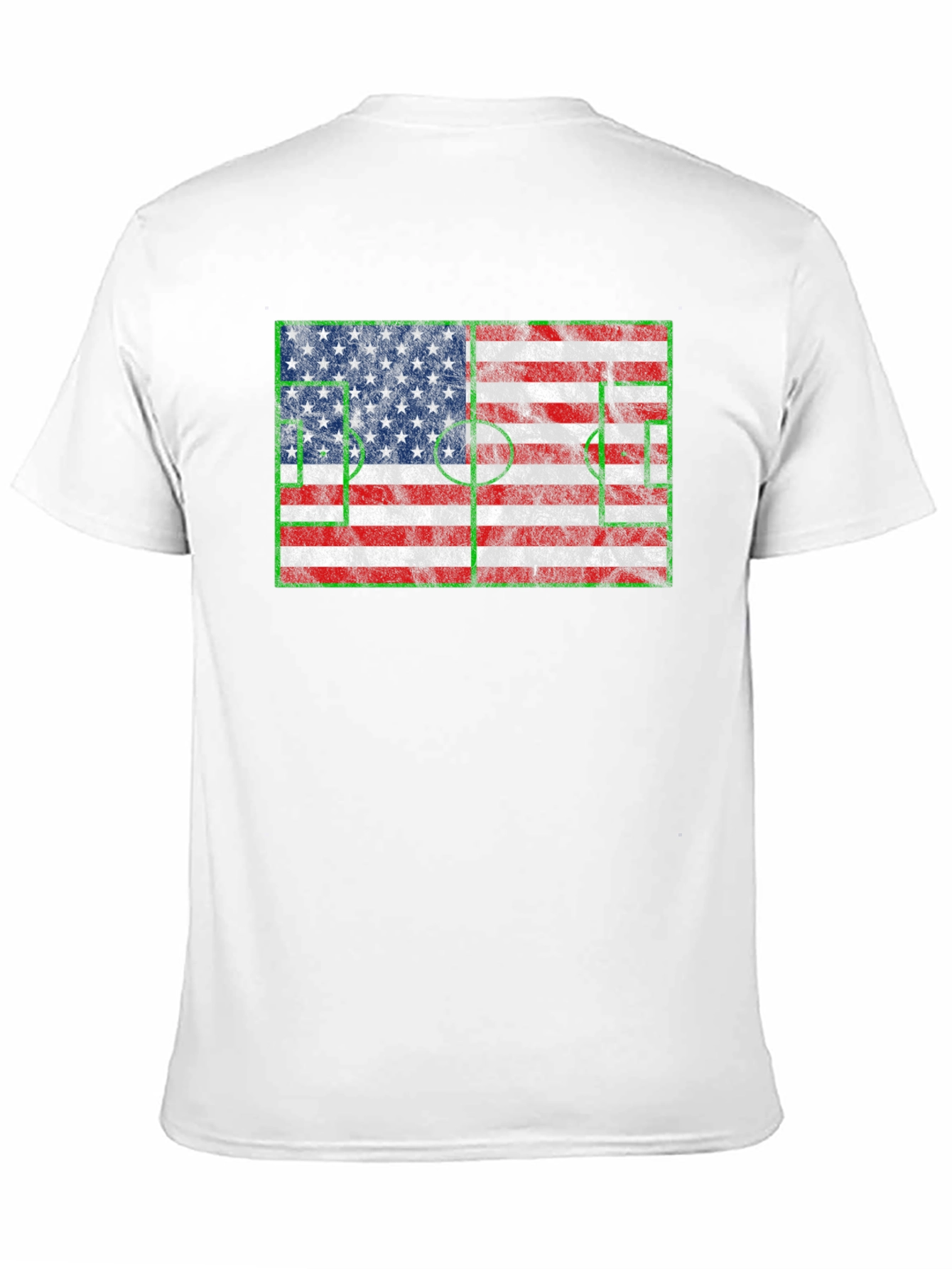 Black American Flag Soccer T-Shirt view 11