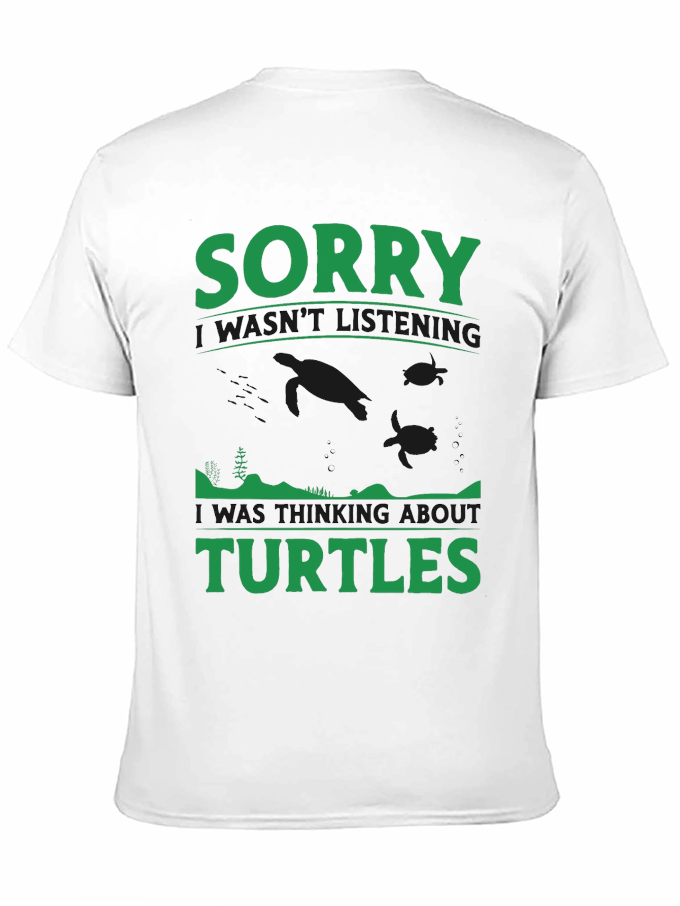 Black Sorry Turtles Black T-Shirt view 11