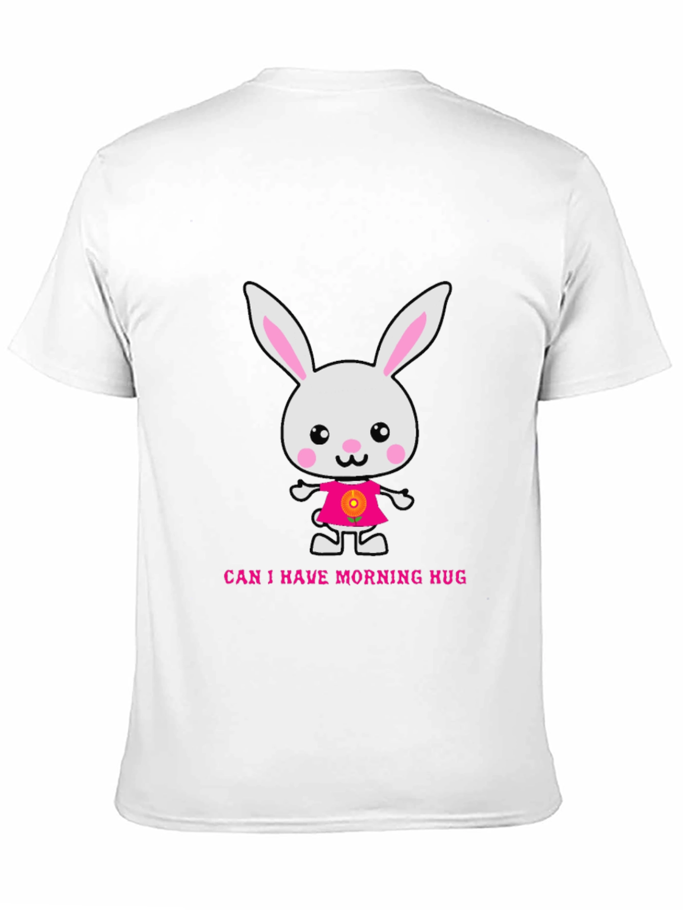 Black Cute Bunny Morning Hug T-Shirt view 11