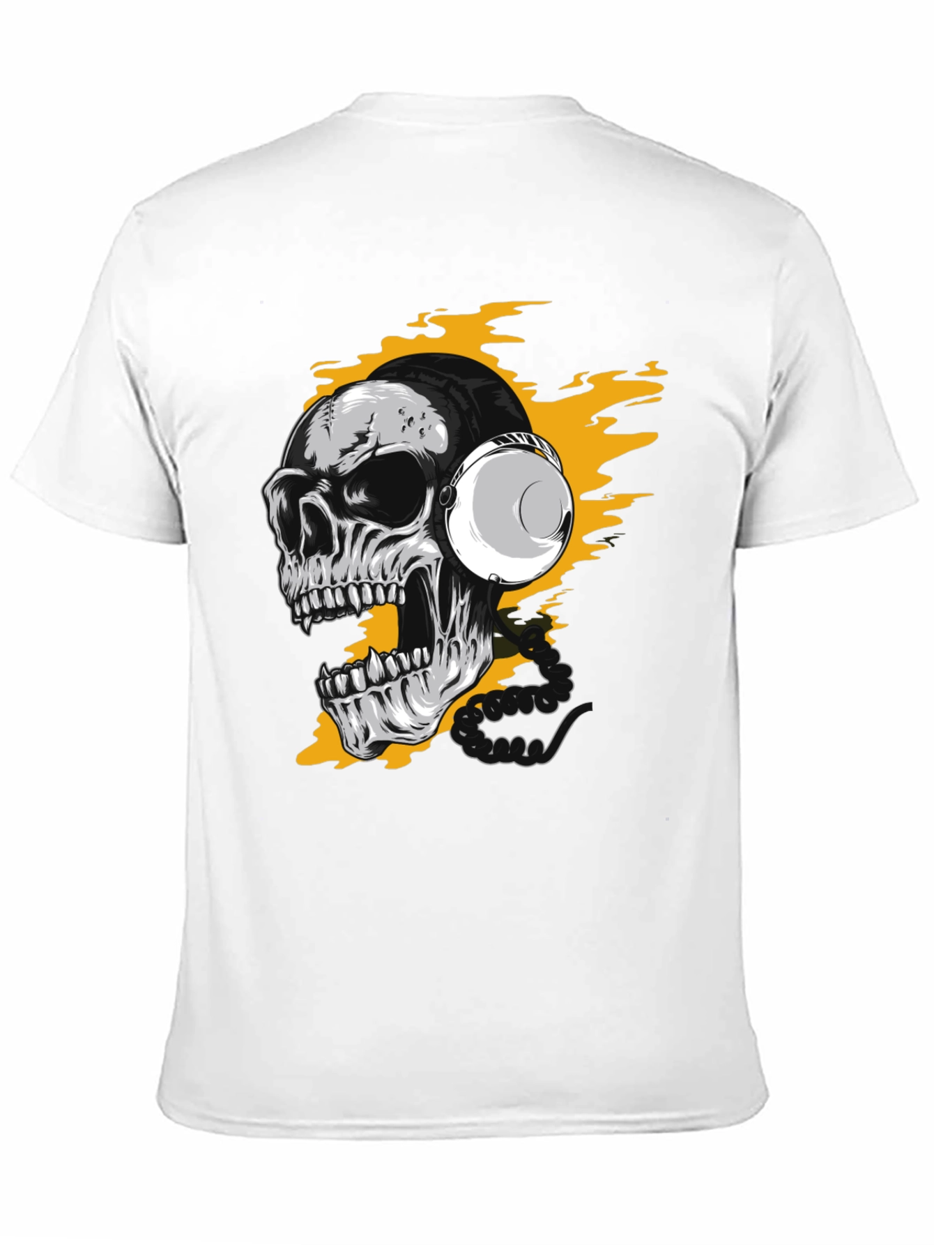 Black Skull Headphones Graphic Tee - Rocker Style view 11
