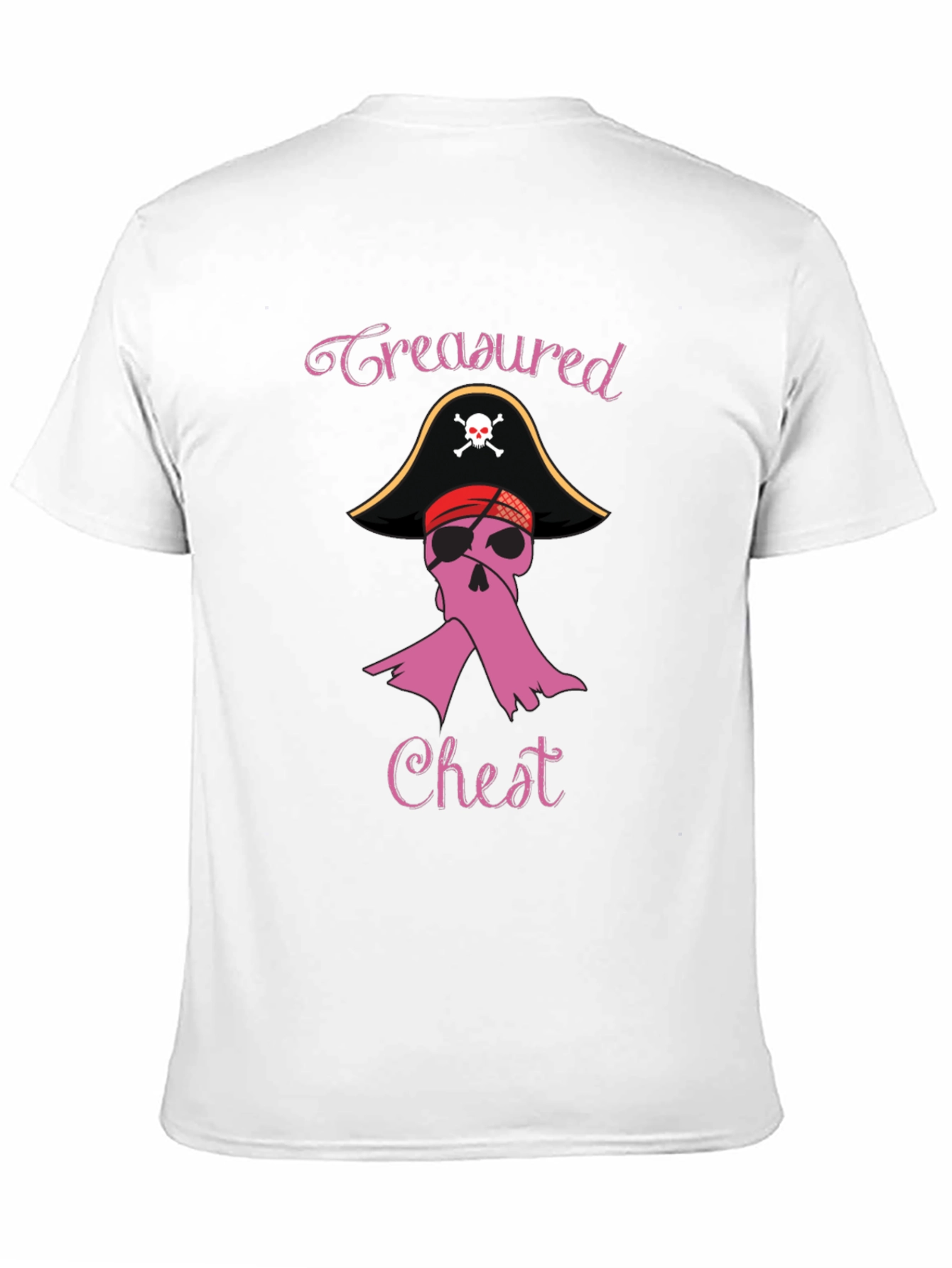 Black Treasured Chest Pirate Breast Cancer Awareness T-Shirt view 11