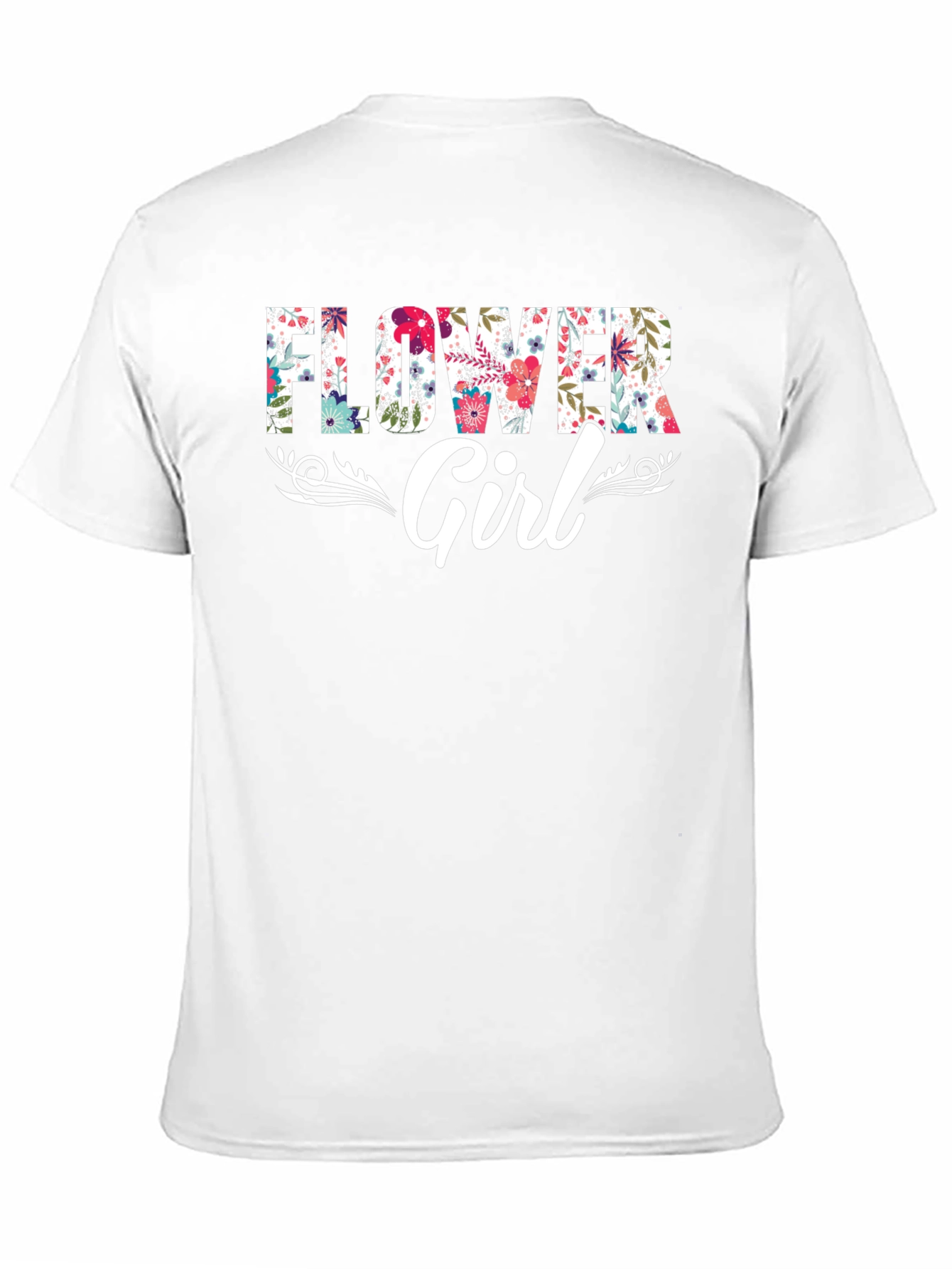 Black Flower Girl Floral Graphic T-Shirt view 11