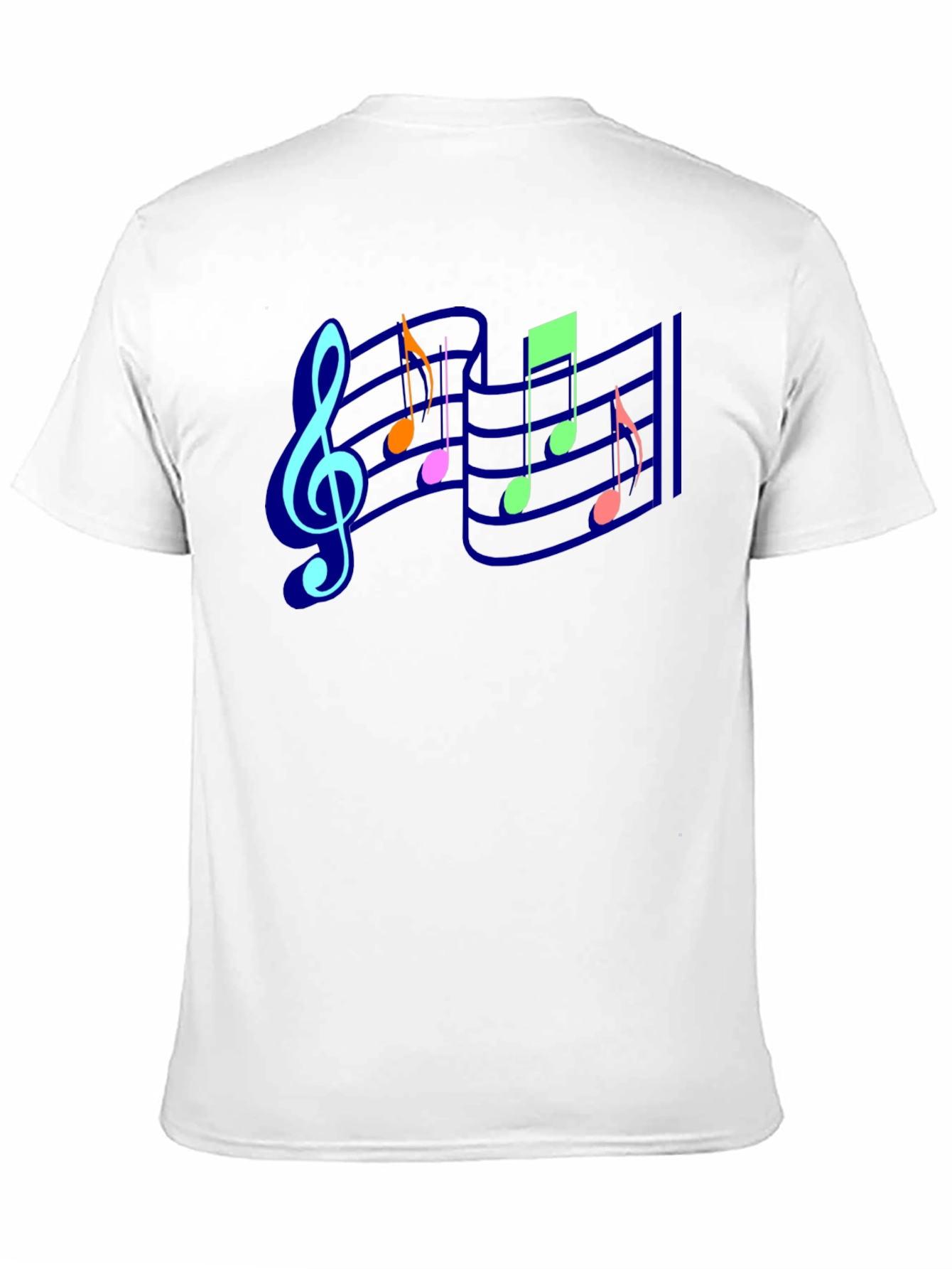 Black Musical Note Staff T-Shirt view 11