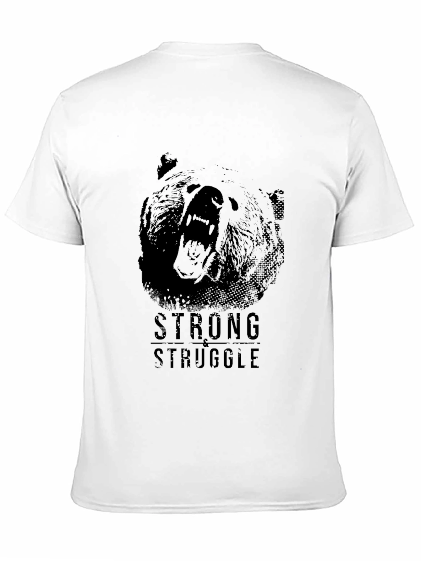 Black Strong Struggle Bear Graphic T-Shirt view 11
