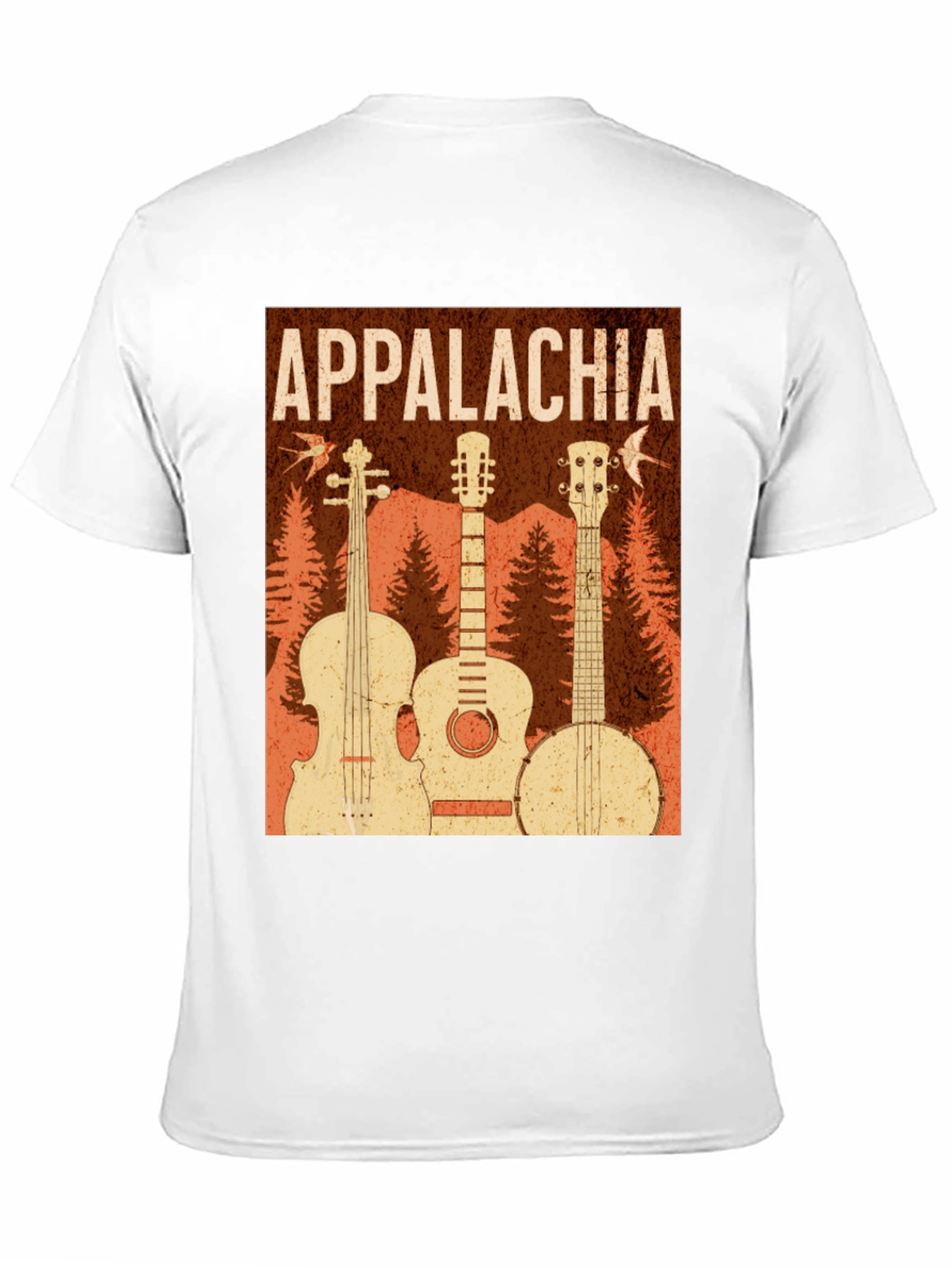 Black Appalachia Music T-Shirt: Vintage Guitar, Banjo & Fiddle view 11