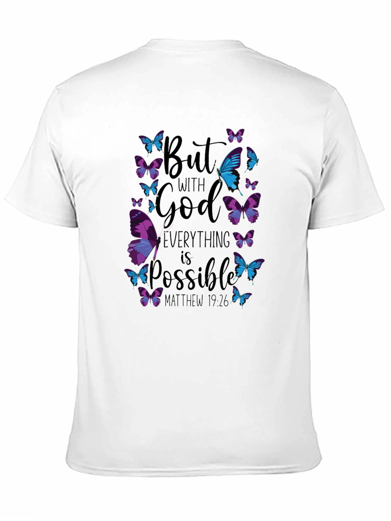 Black Faith-Inspired Butterfly Graphic T-Shirt view 11