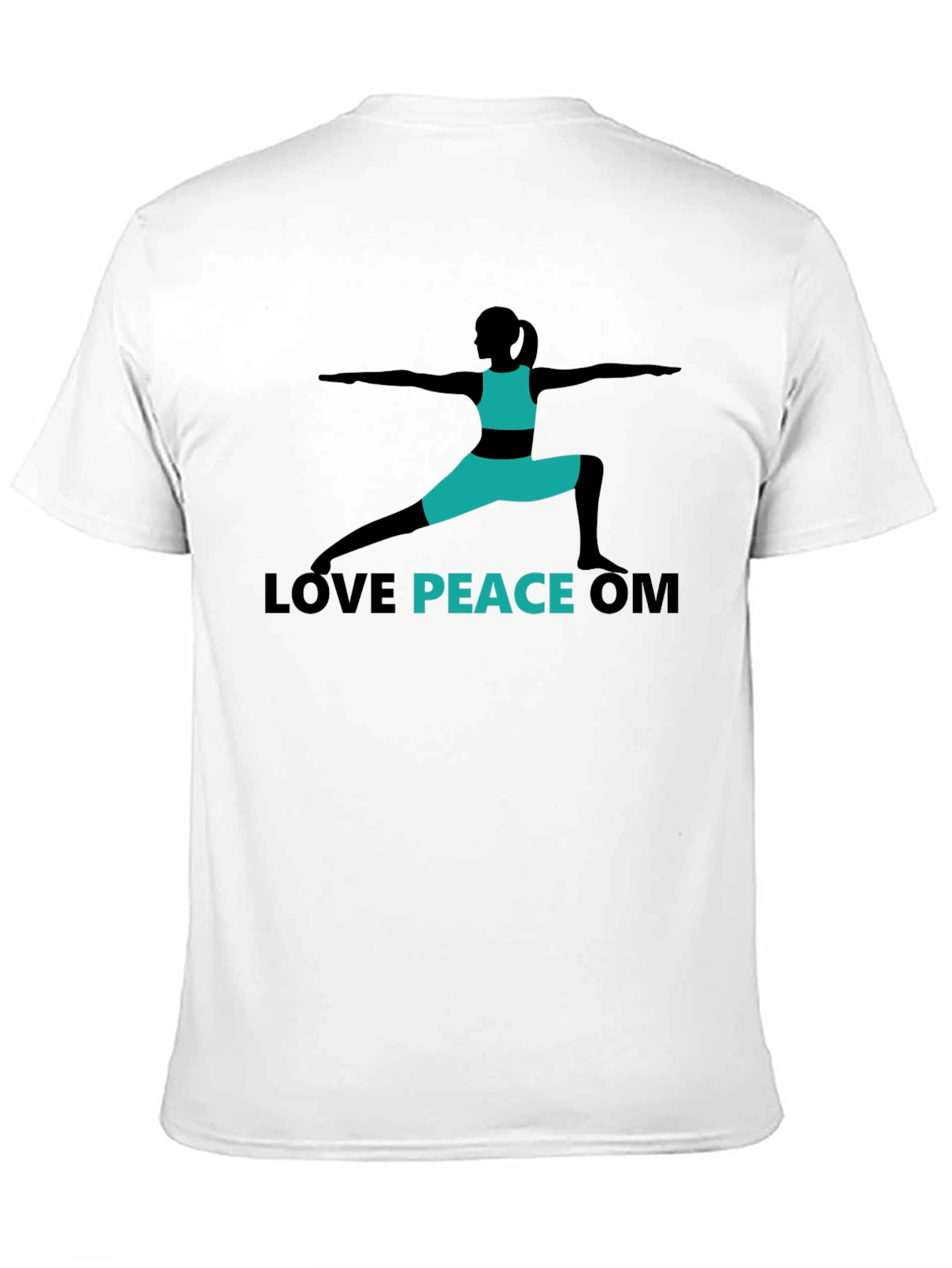 Black Love Peace Om Yoga T-Shirt - Black view 11