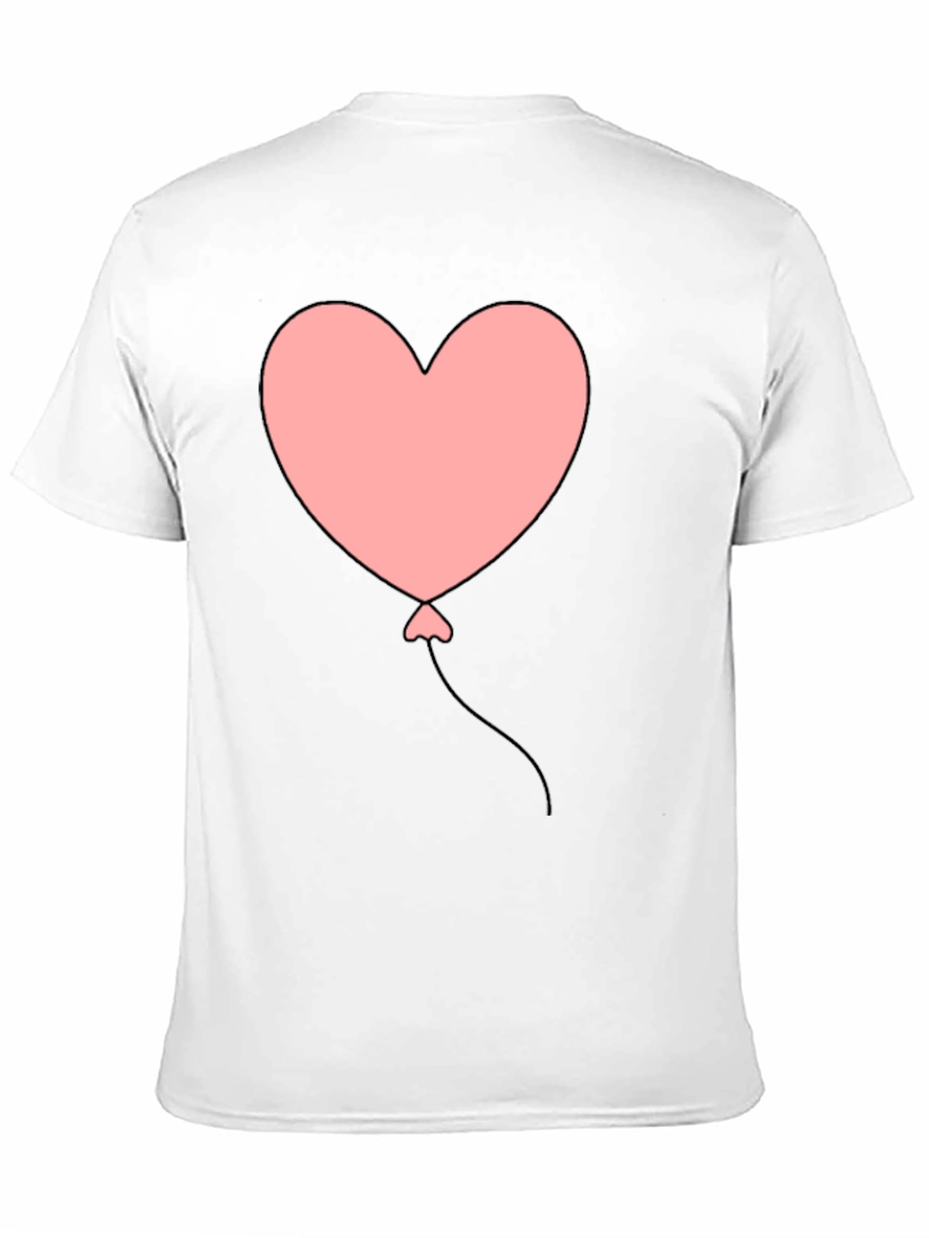 Black Heart Balloon Graphic Tee - Black Casual T-Shirt view 11