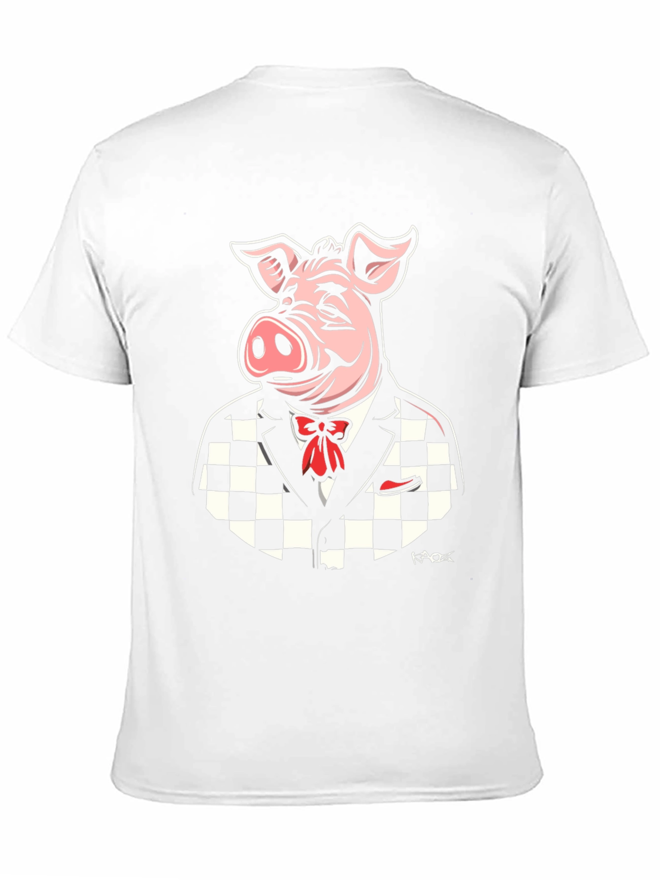 Black Dapper Pig T-Shirt - Black Checker Suit view 11